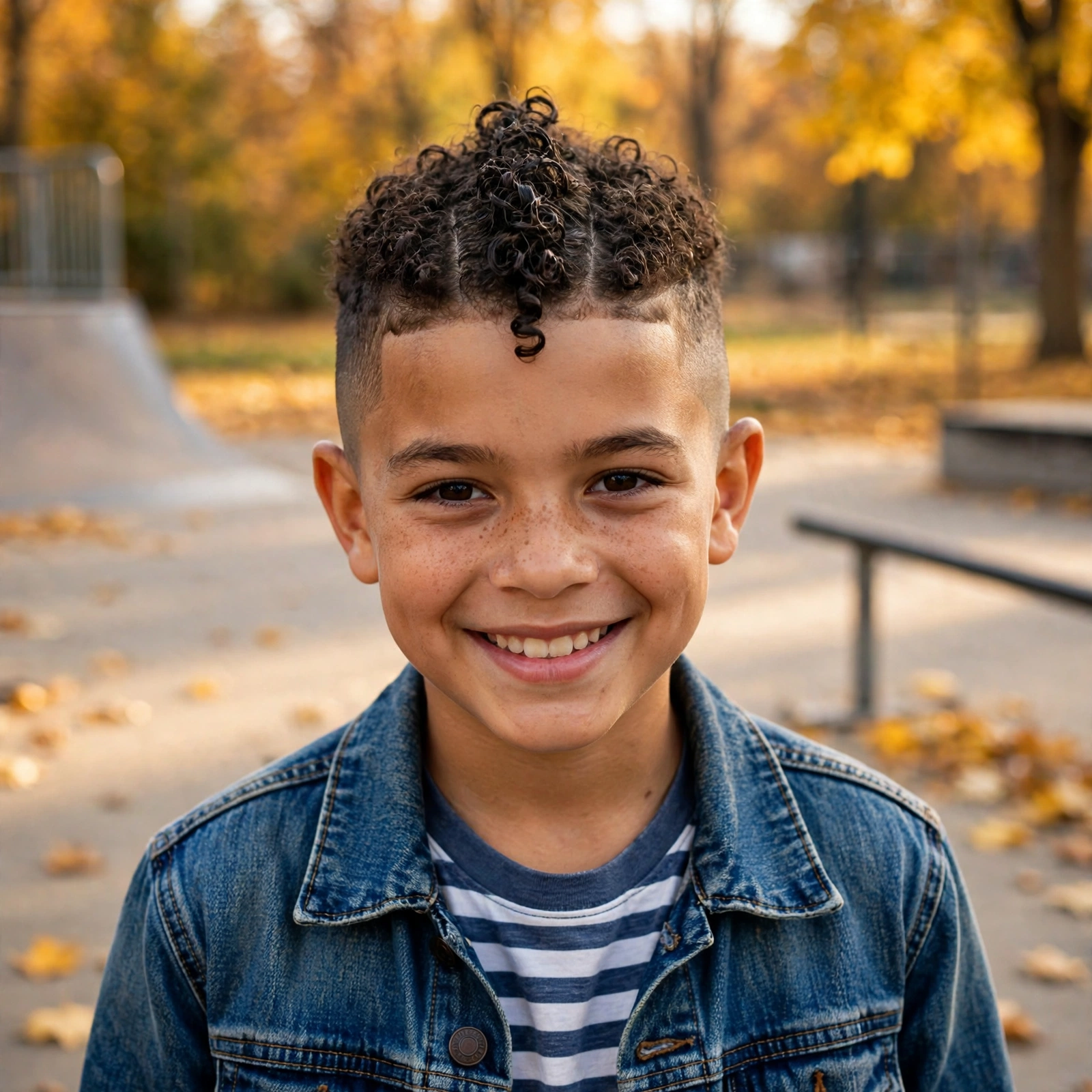 Curly Top Taper Fade