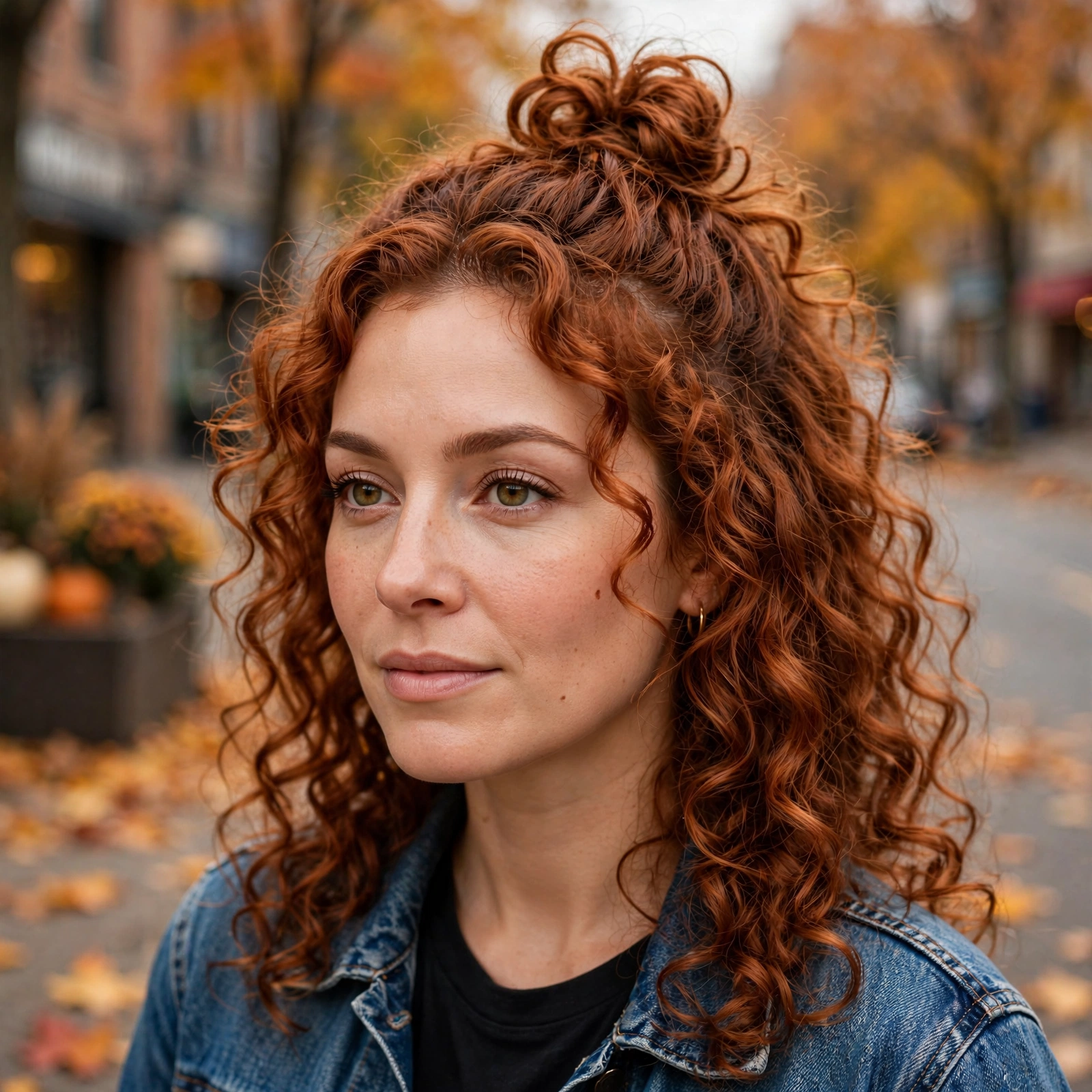 Half-Up Curly Top Knot