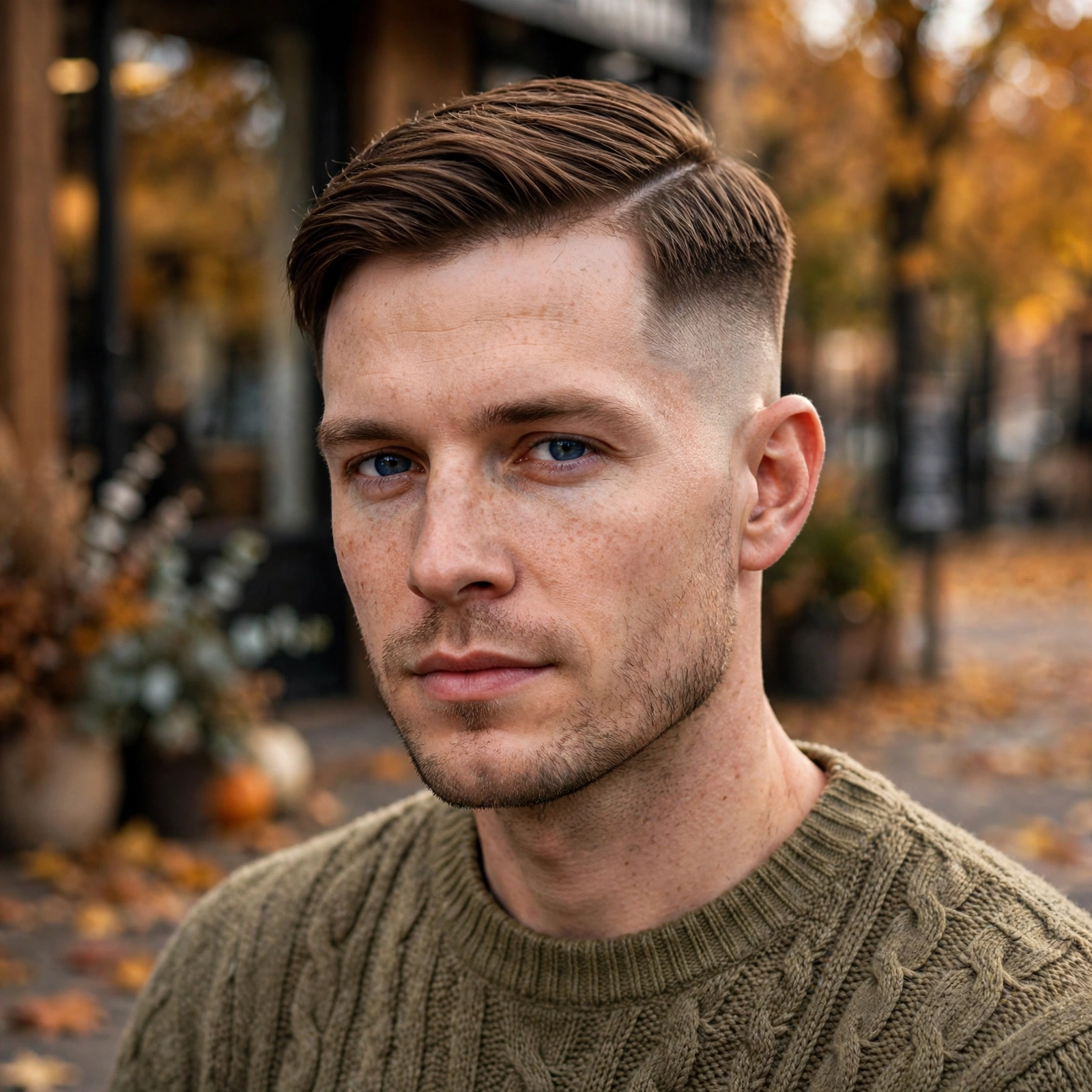 Low Taper Fade with Side Part