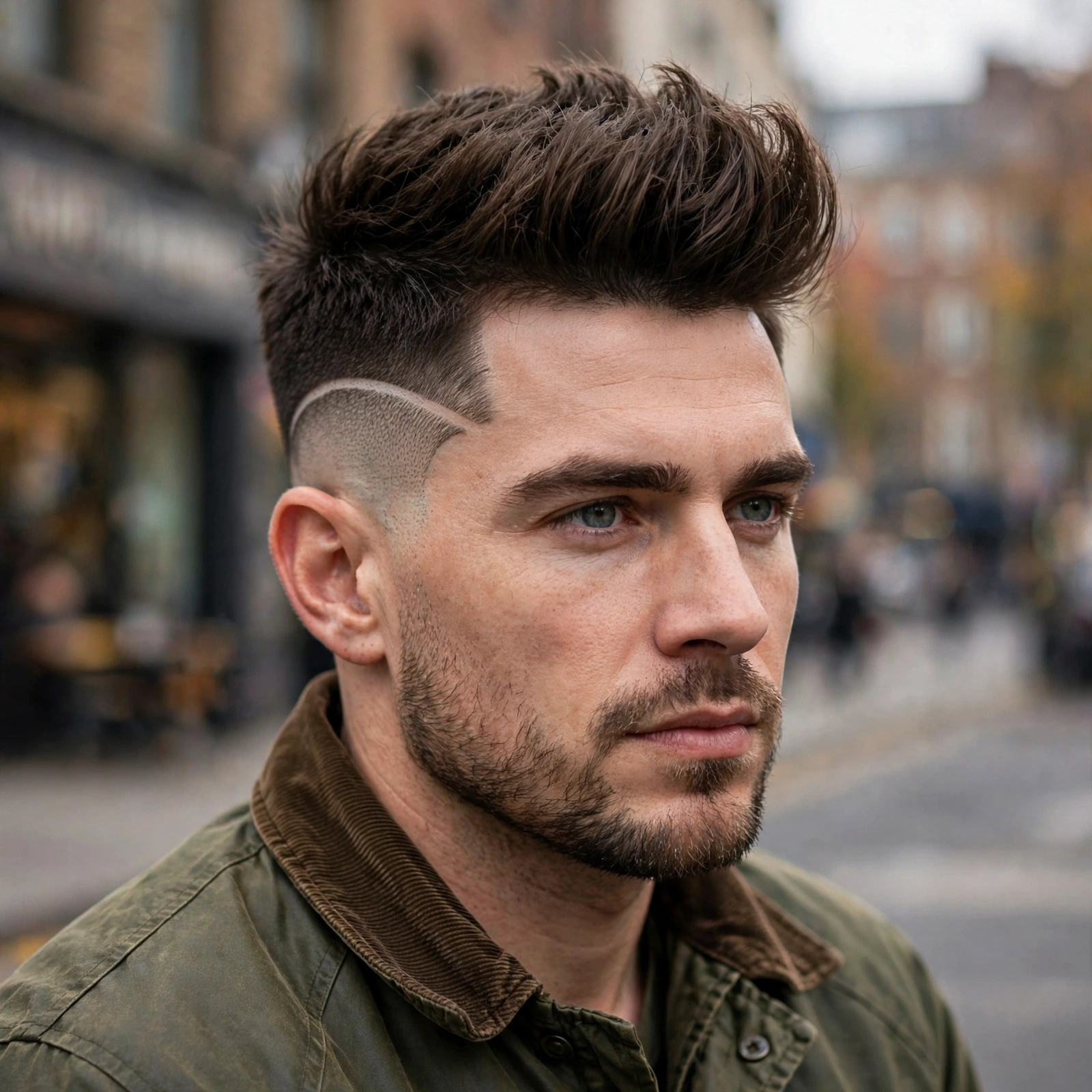 Drop Fade with Quiff