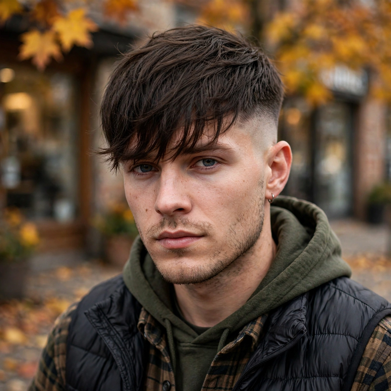 Low Fade with Long Fringe