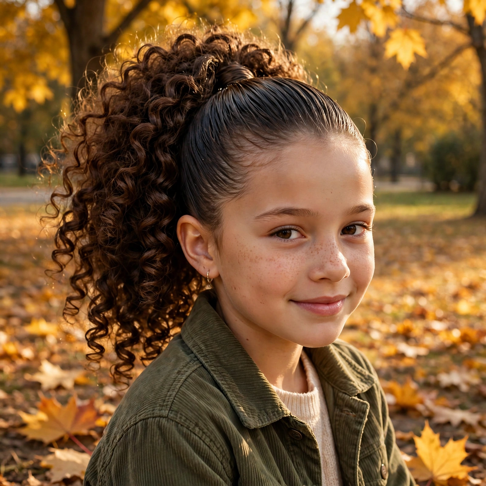 Slicked-Back Curly High Ponytail