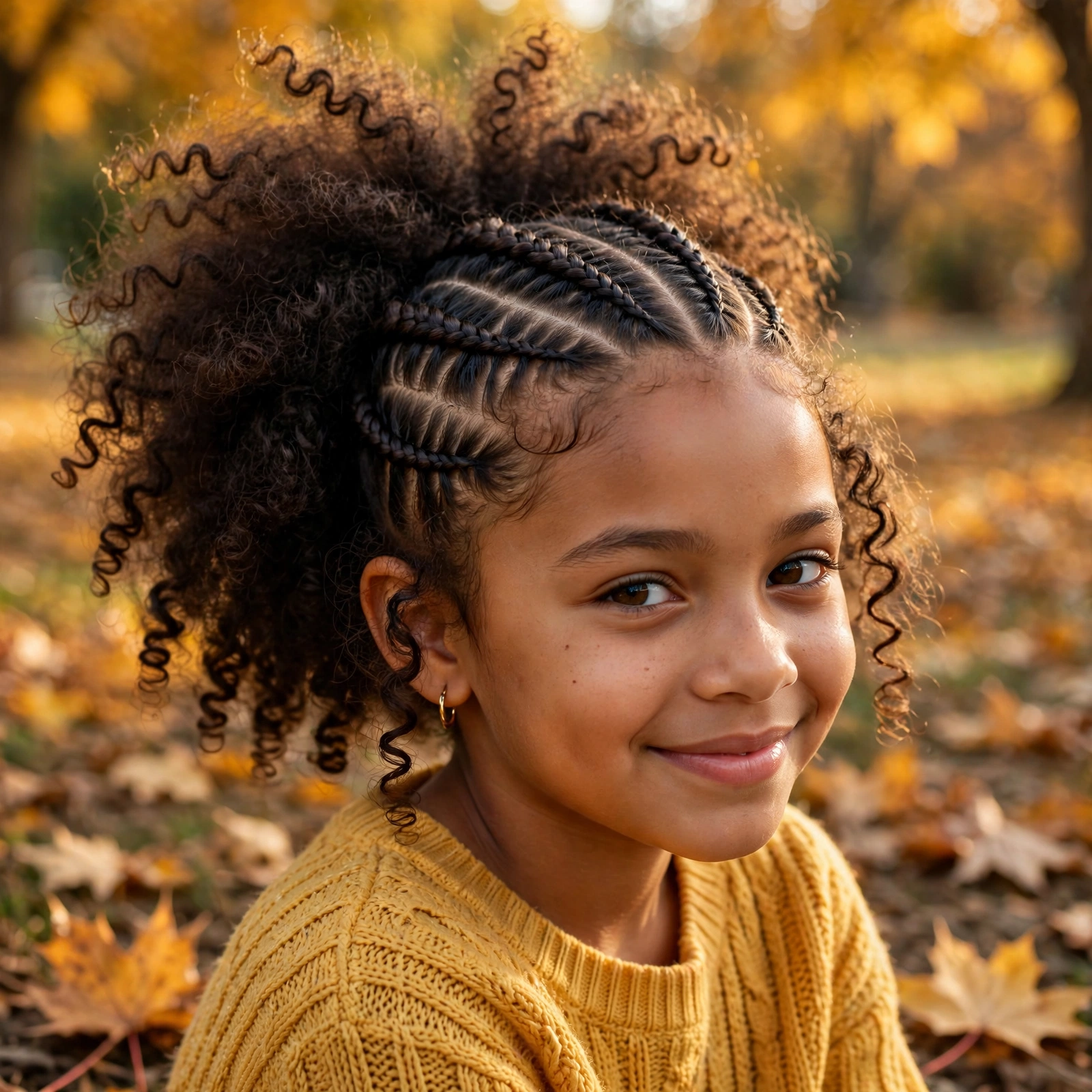 Front Cornrows into a Back Puff