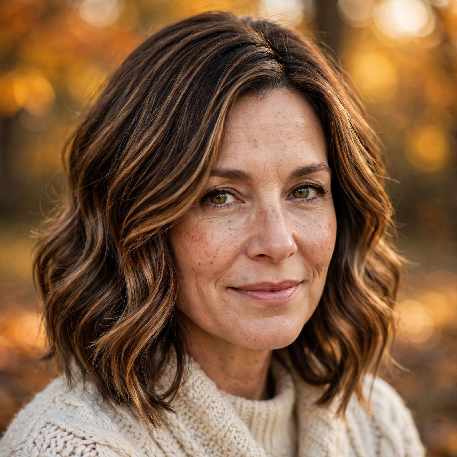 Layered Lob with Warm Balayage