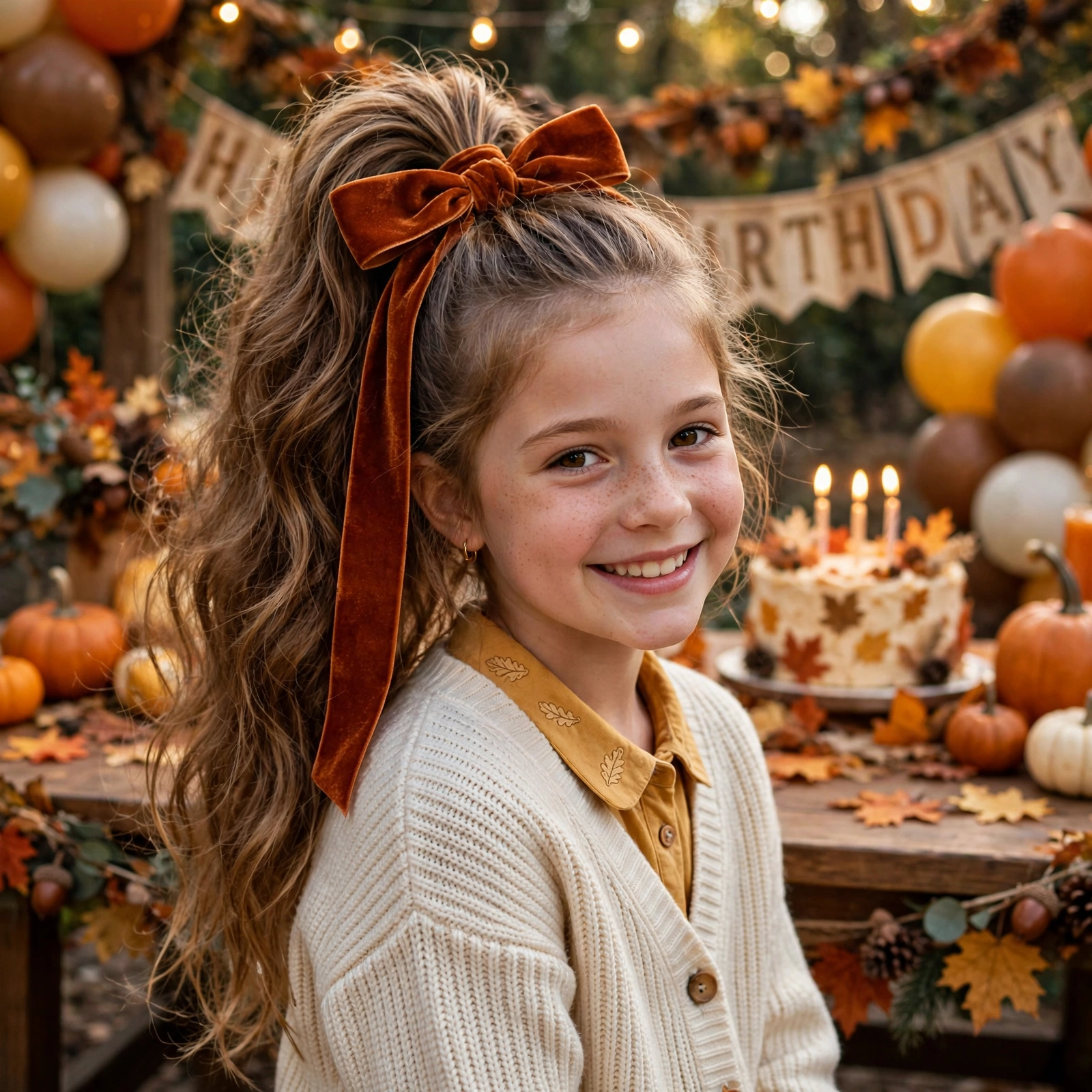 Autumn Waterfall Half-Up Braid