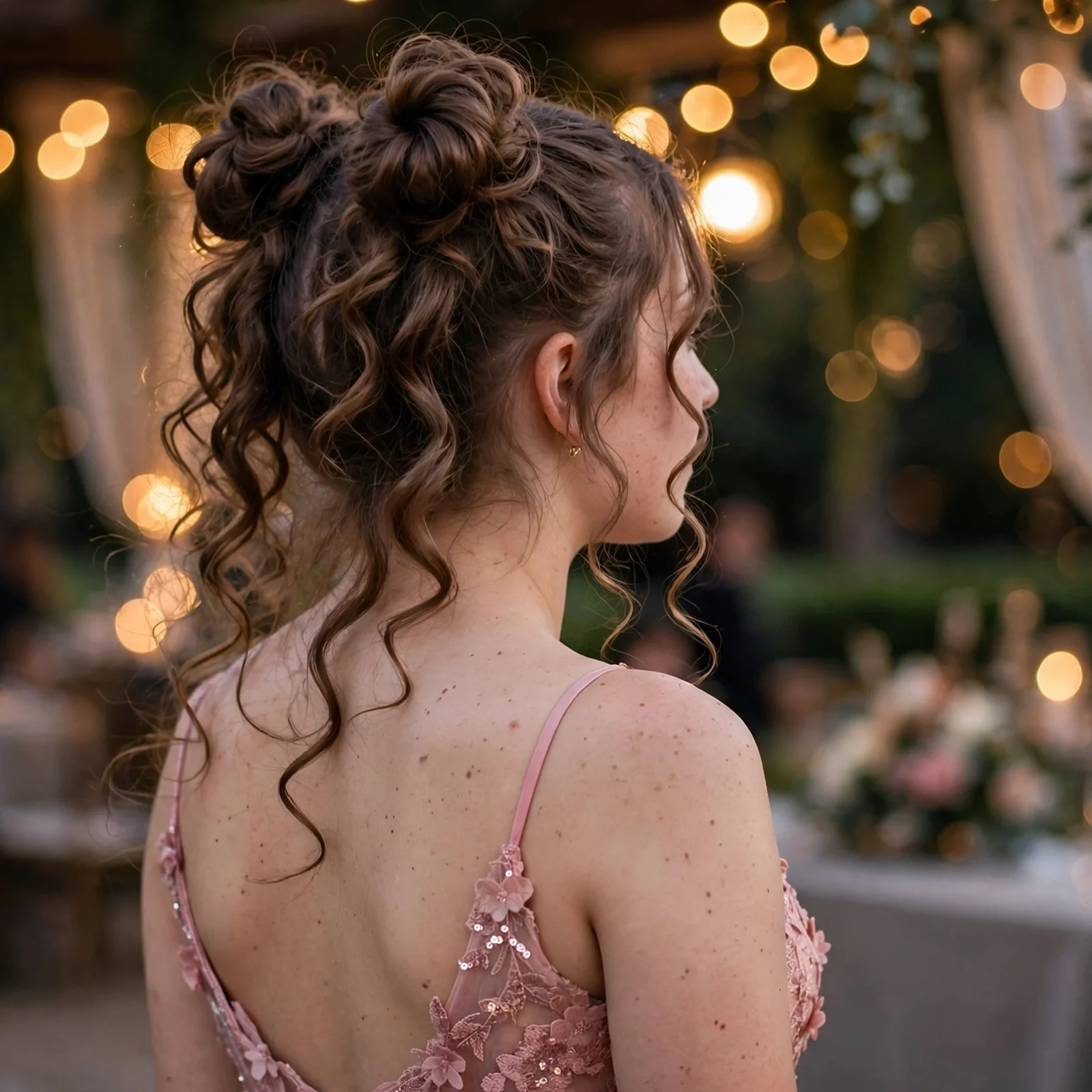 20 Glamorous Prom Hairstyles for Girls to Shine on Their Big Night in 2026: Space Buns with Curls