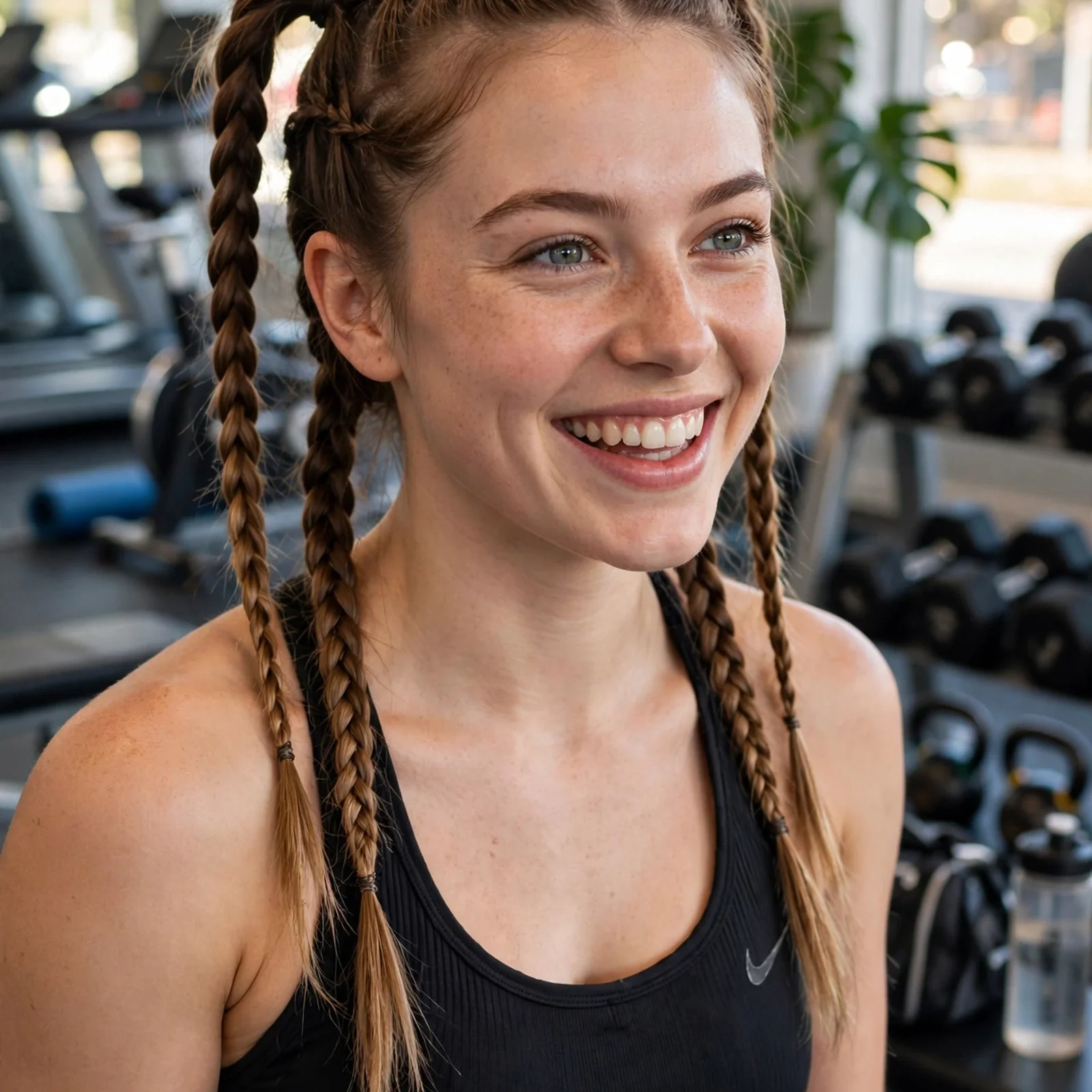 20 Gym-Friendly Hairstyles for Women That Handle Sweat (Stay Secure All Day): Braided Pigtails