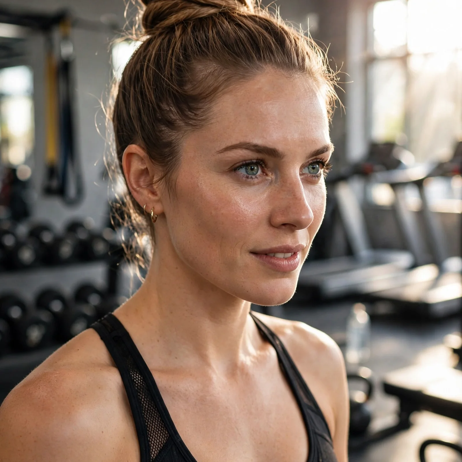 20 Gym-Friendly Hairstyles for Women That Handle Sweat (Stay Secure All Day): Wrapped High Bun