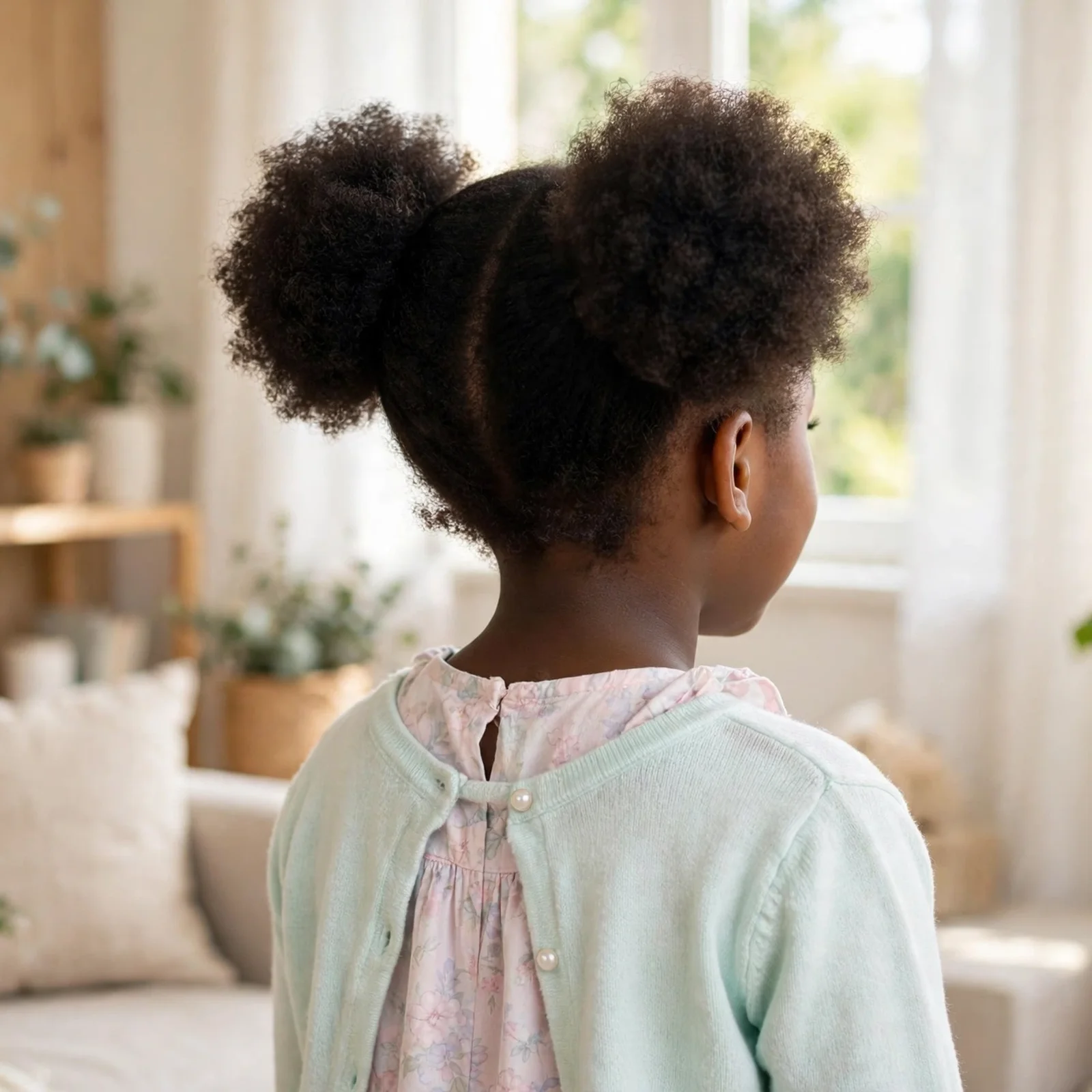 25 Cute & Easy Hairstyles For Black Girls For School, Parties & Beyond: Two Afro Puffs