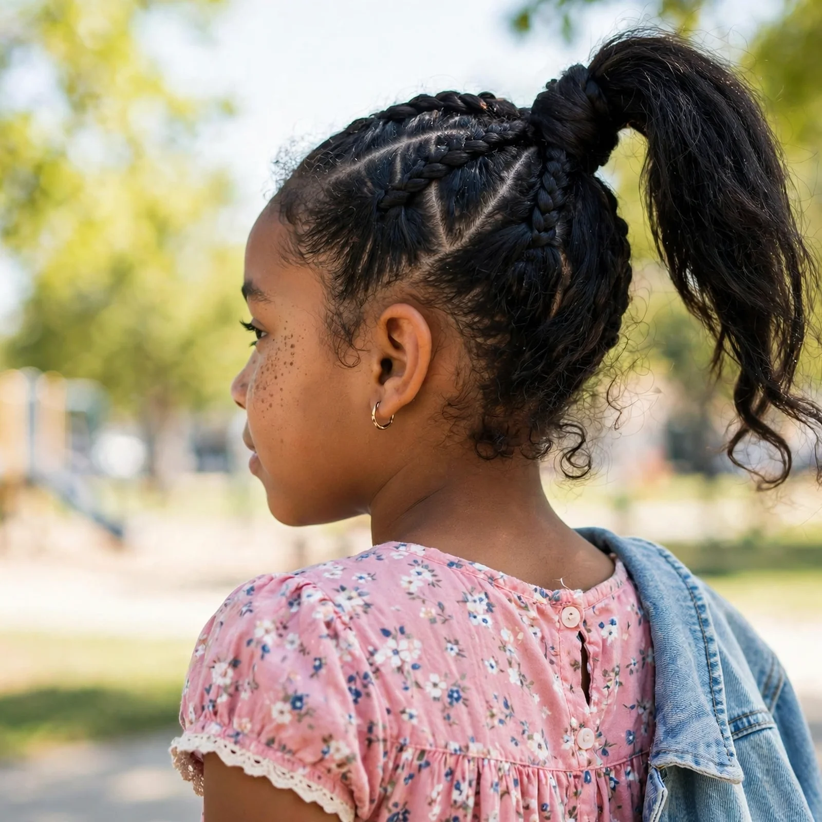 25 Cute & Easy Hairstyles For Black Girls For School, Parties & Beyond: Ponytail with Braided Base