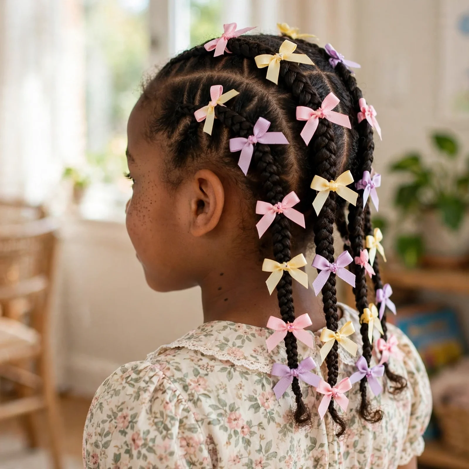 25 Cute & Easy Hairstyles For Black Girls For School, Parties & Beyond: Braids with Bows