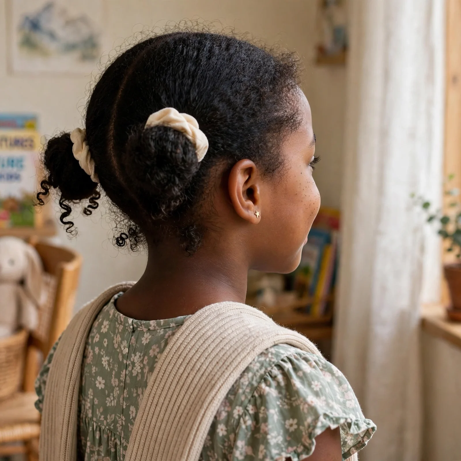 25 Cute & Easy Hairstyles For Black Girls For School, Parties & Beyond: Low Pigtail Buns