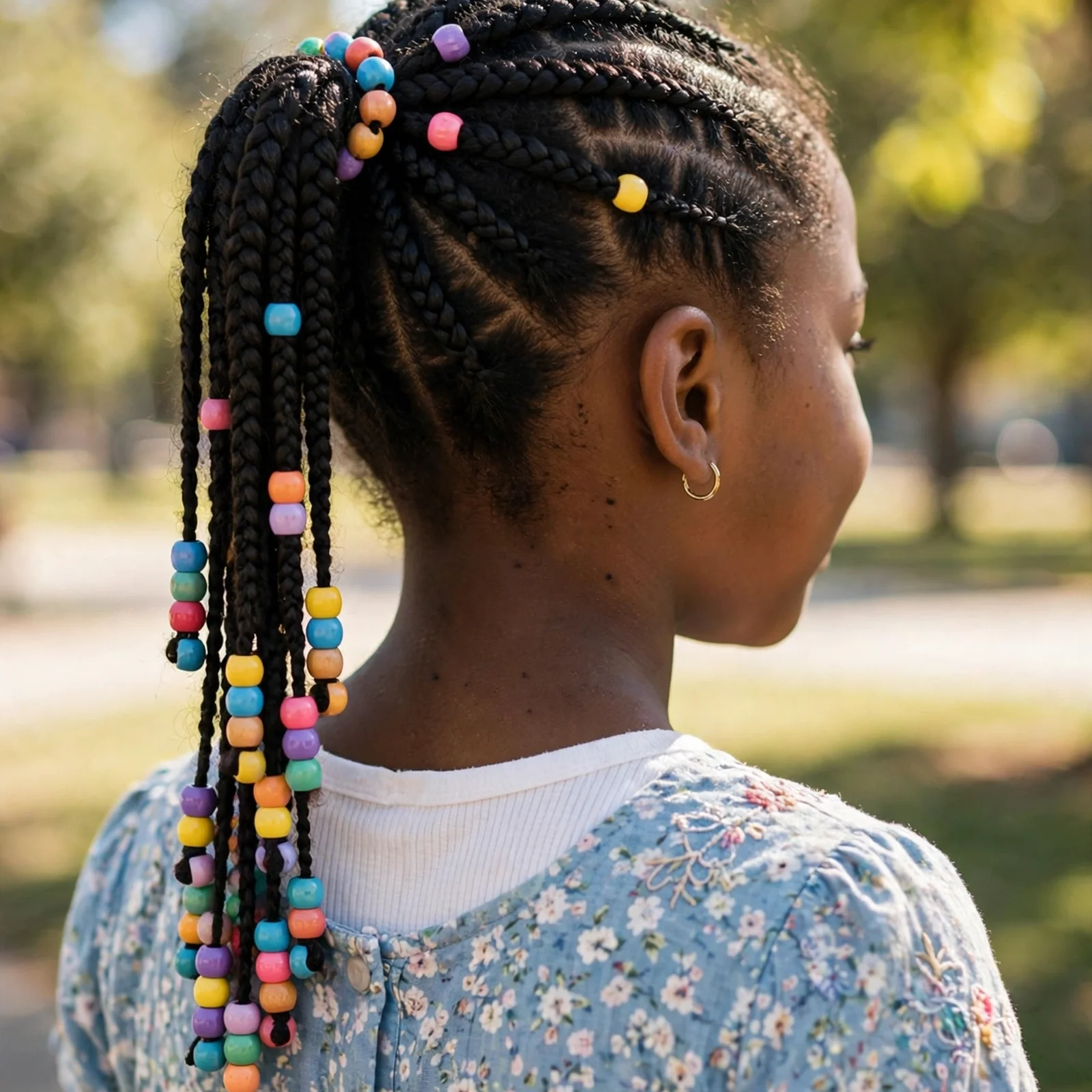 25 Cute & Easy Hairstyles For Black Girls For School, Parties & Beyond: Braided Ponytail with Beads