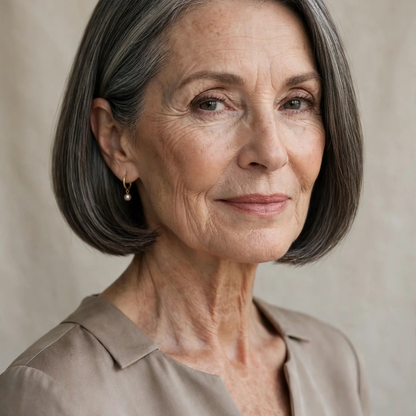 15 Flattering Hairstyles for Women Over 60 That Make You Look Younger: Sleek Chin-Length Bob