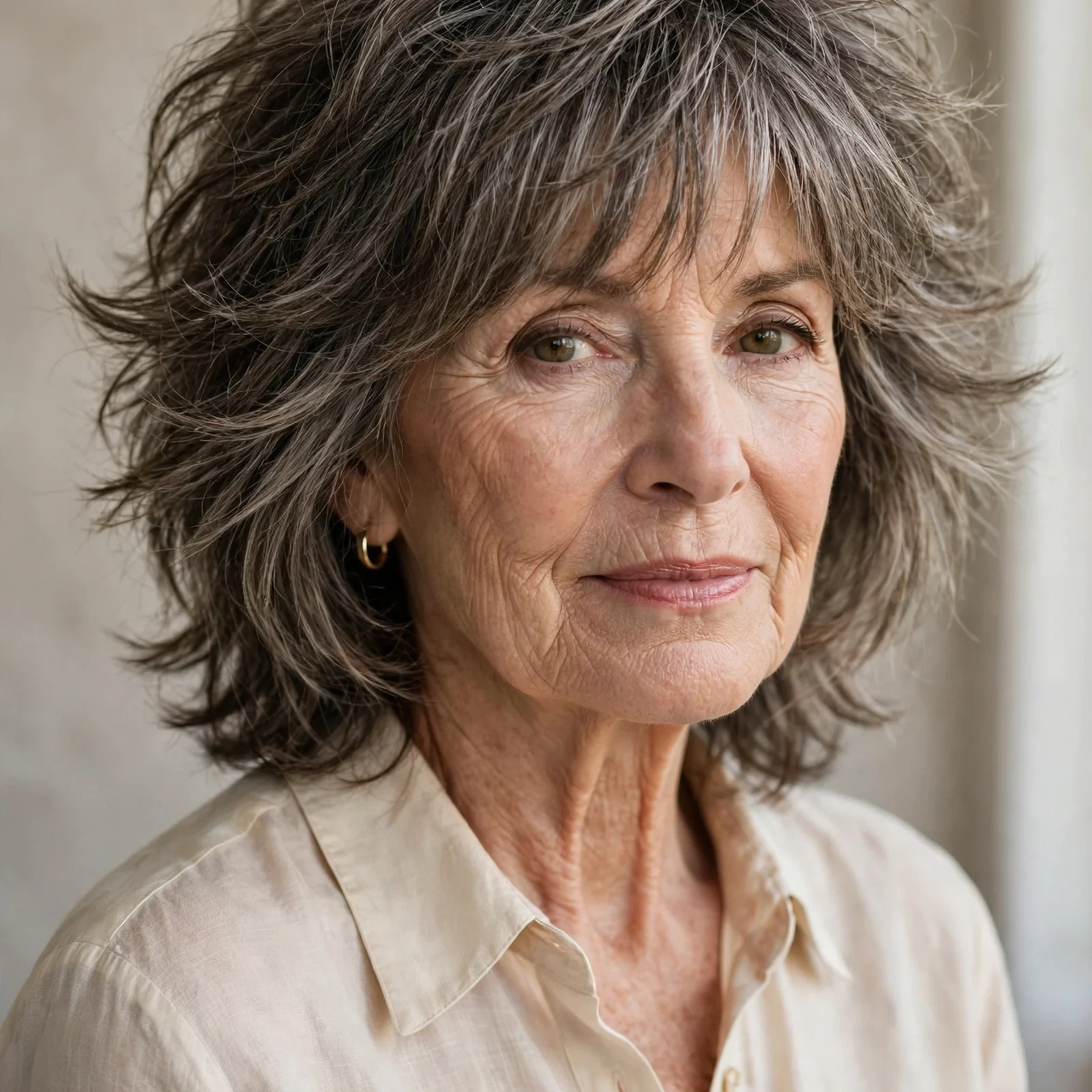 15 Flattering Hairstyles for Women Over 60 That Make You Look Younger: Voluminous Layered Shag