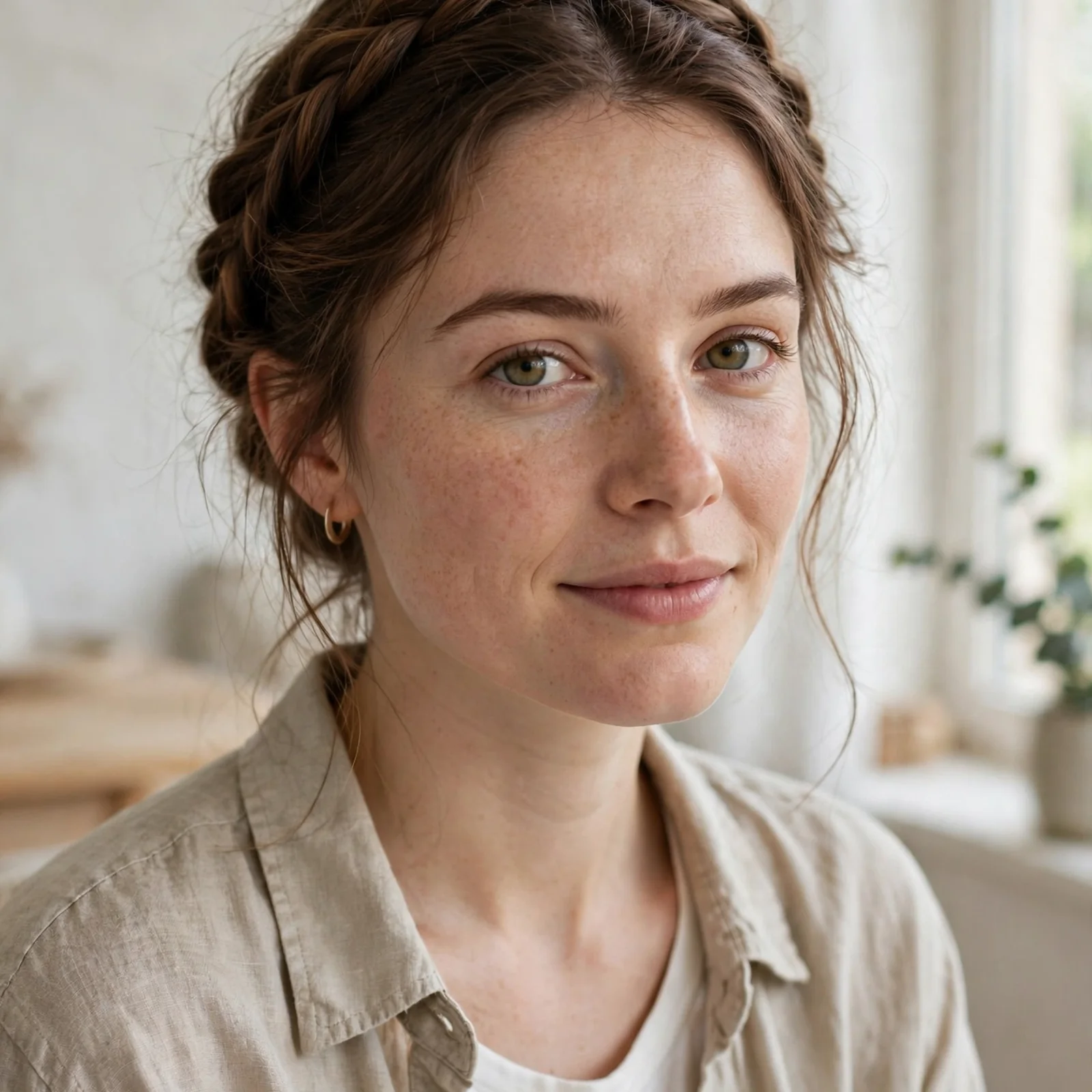 20 Hairstyles for Women With Oily Hair That Stay Fresh & Matte All Day: Soft Braided Crown