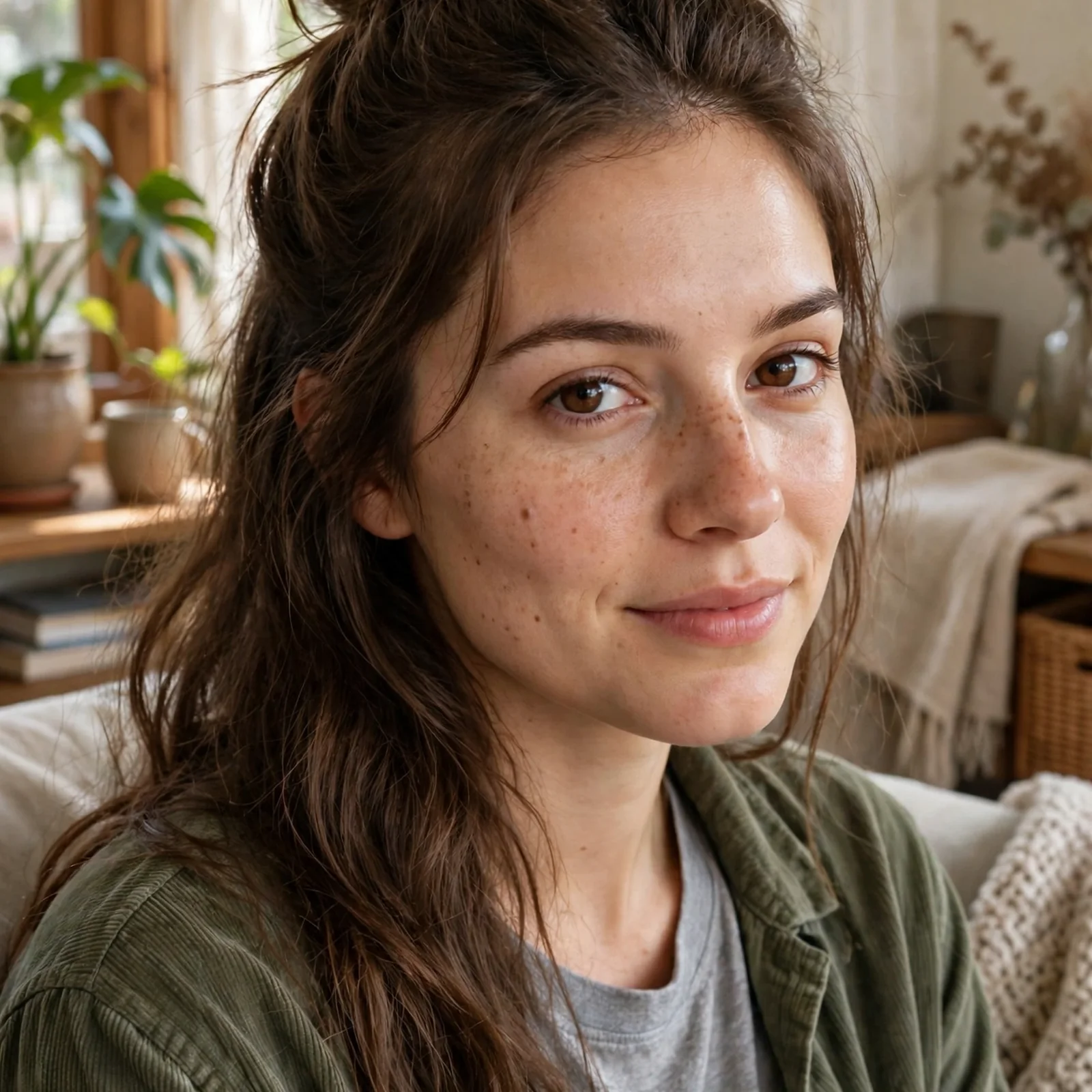 20 Hairstyles for Women With Oily Hair That Stay Fresh & Matte All Day: Half-Up Matte Knot