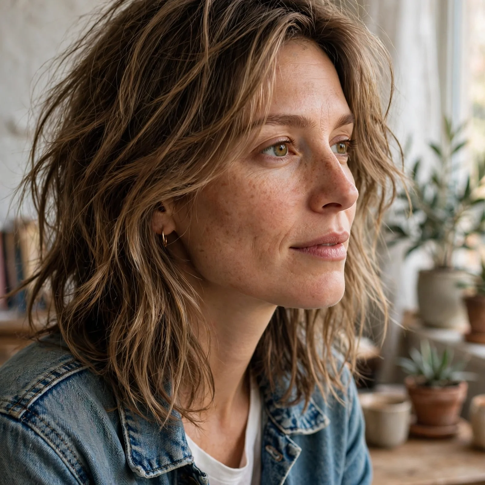 20 Hairstyles for Women With Oily Hair That Stay Fresh & Matte All Day: Tousled Shoulder-Length Layers