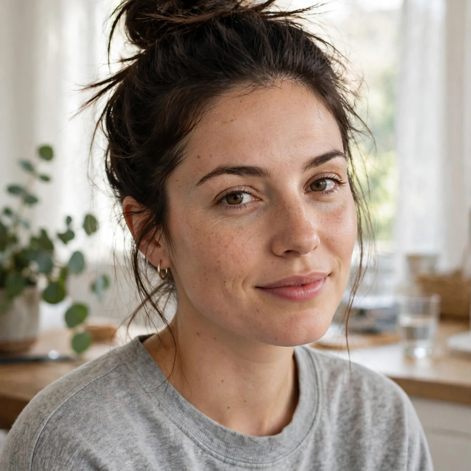 20 Hairstyles for Women With Oily Hair That Stay Fresh & Matte All Day: Textured Top Knot