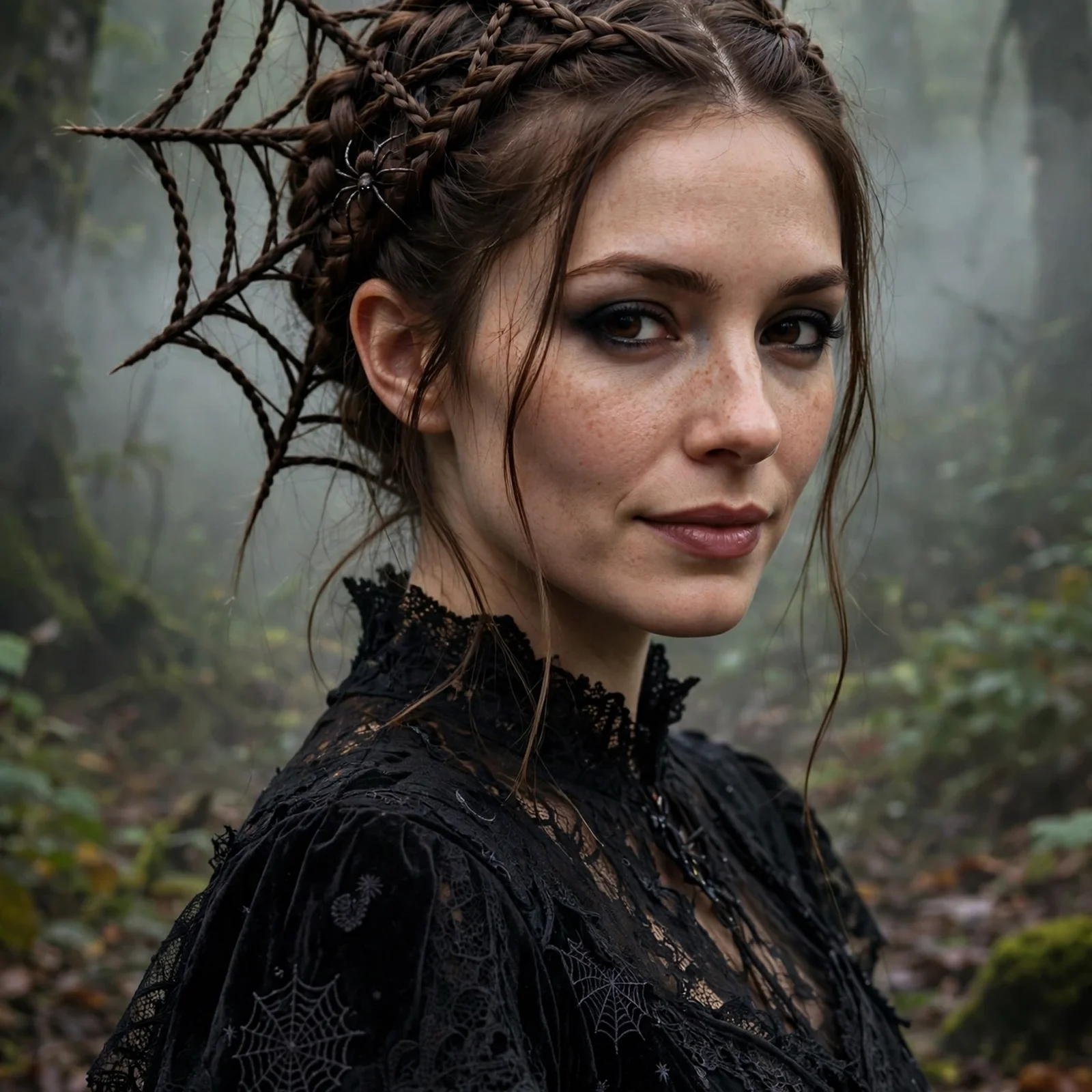15 Cool Hairstyles for Halloween Costumes: Spiderweb Braid