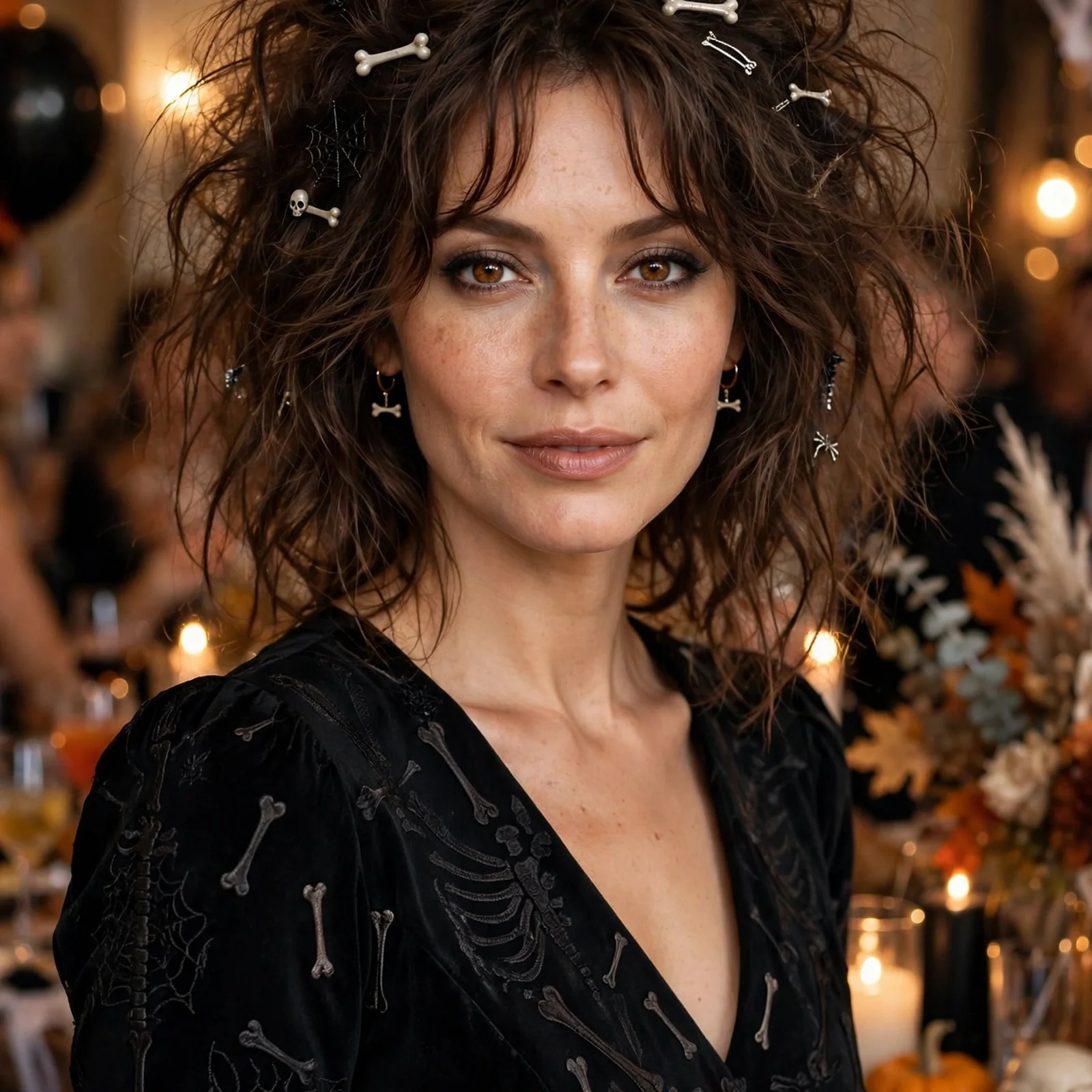 15 Cool Hairstyles for Halloween Costumes: Messy Skeleton Hair