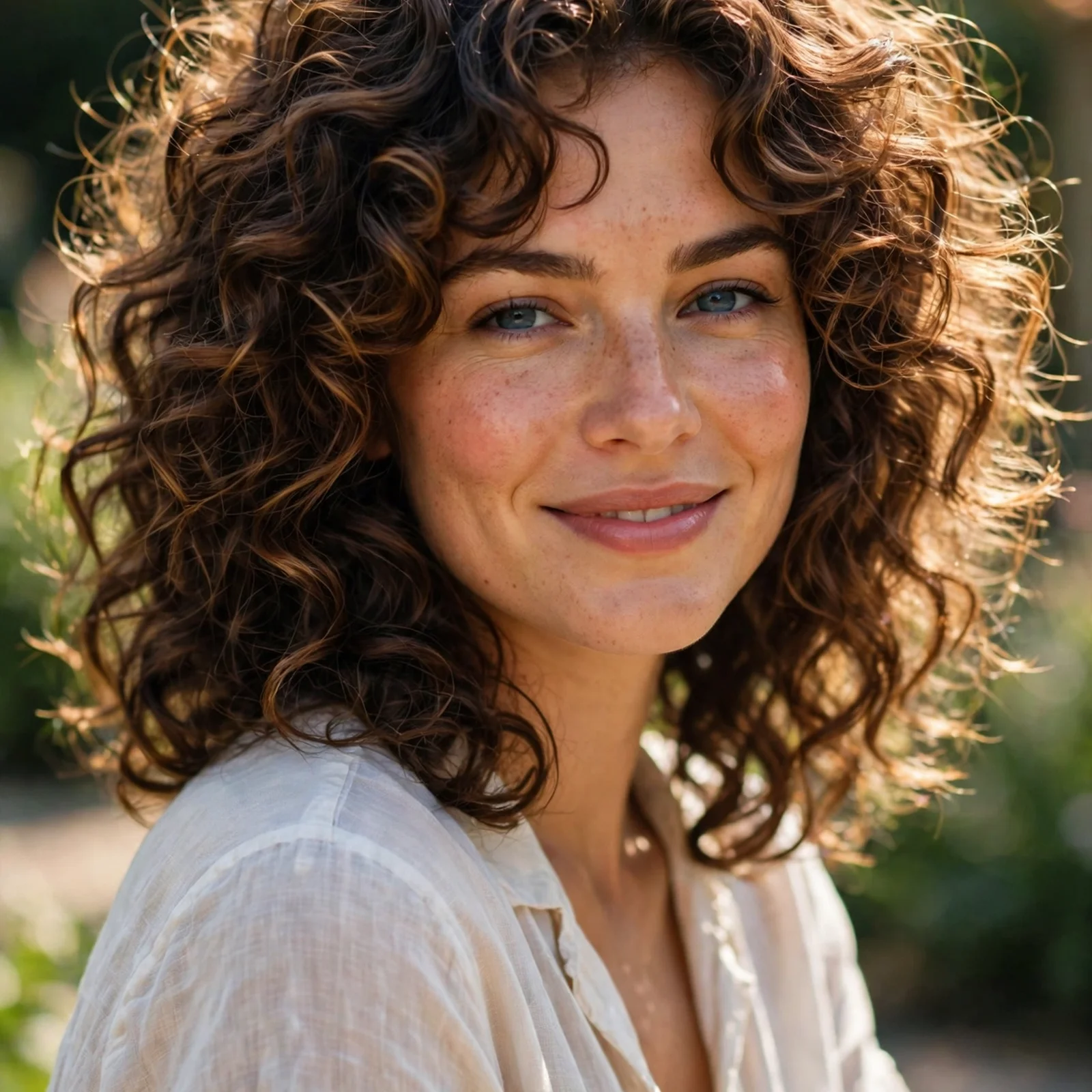 25 Lightweight Hairstyles for Women With Thick Hair (Easy to Manage in Heat): Layered Curly Shoulder Cut