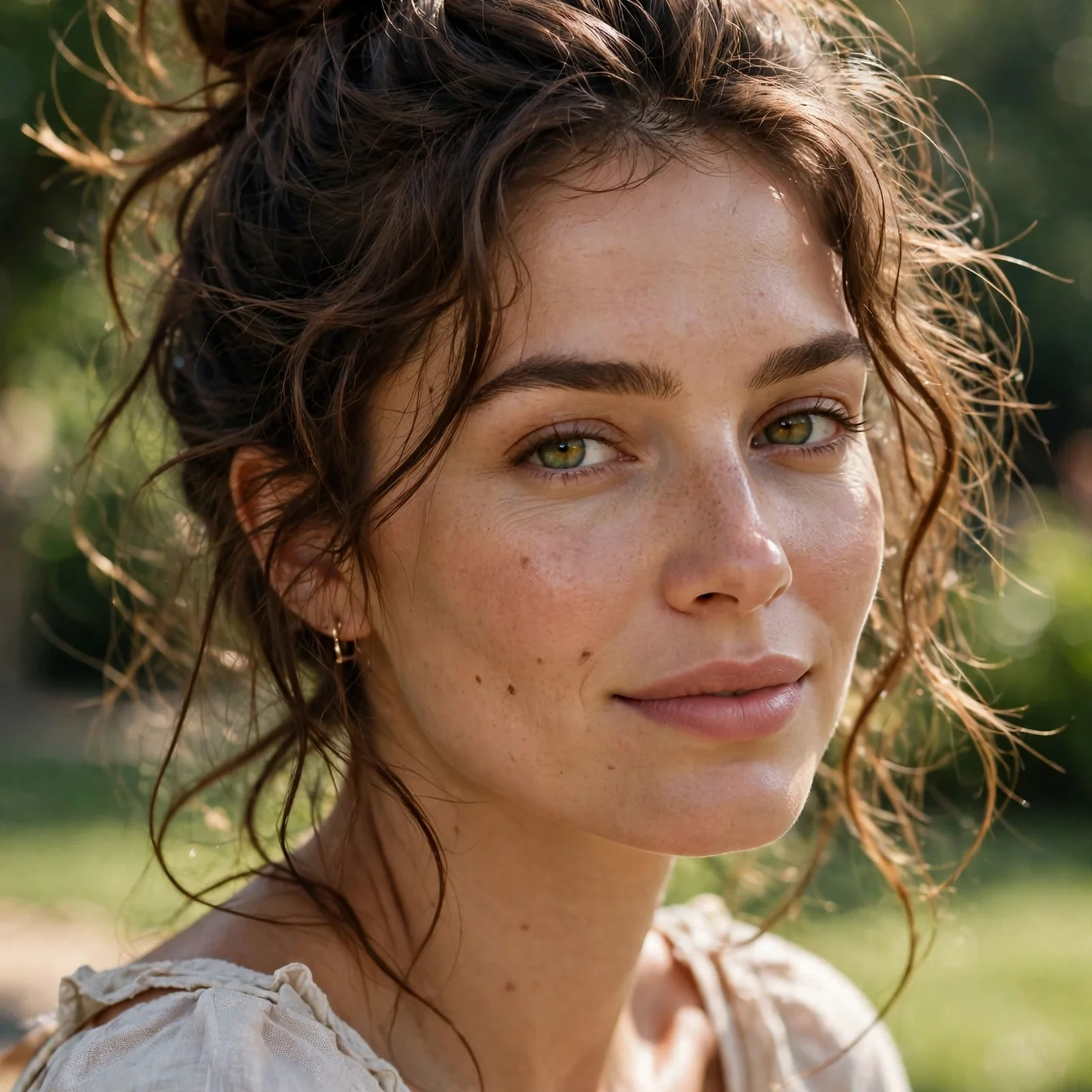 25 Lightweight Hairstyles for Women With Thick Hair (Easy to Manage in Heat): Messy Summer Top Knot