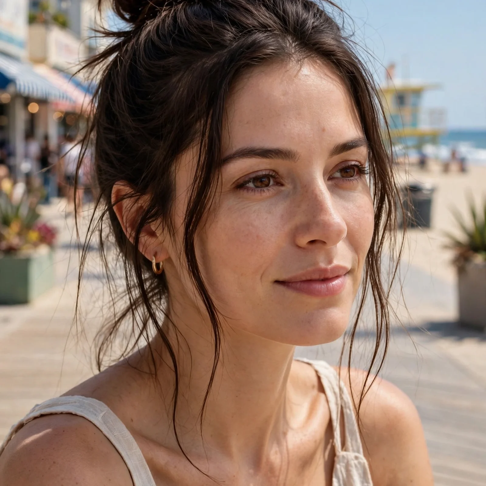 25 Long Hair Summer Hairstyles for Women That Don’t Get Messy in Heat: Messy Top Knot Bun