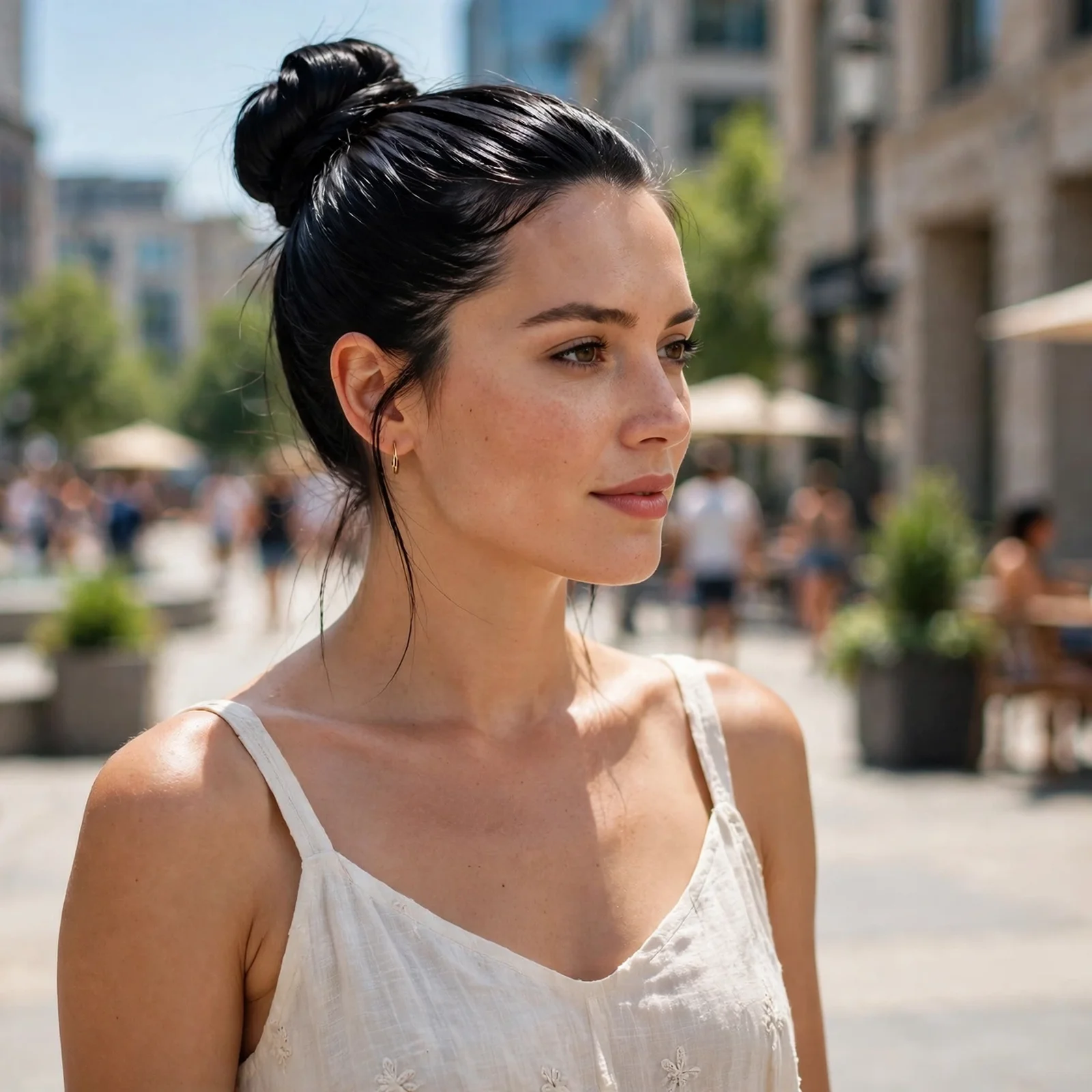 25 Long Hair Summer Hairstyles for Women That Don’t Get Messy in Heat: Sleek High Bun