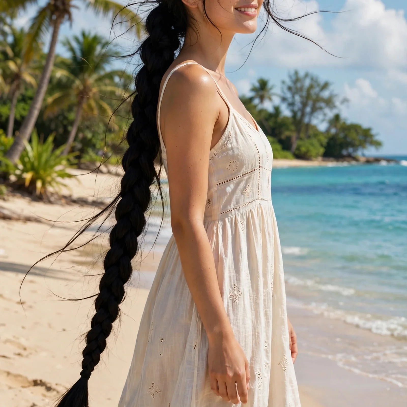 25 Long Hair Summer Hairstyles for Women That Don’t Get Messy in Heat: Braided Ponytail