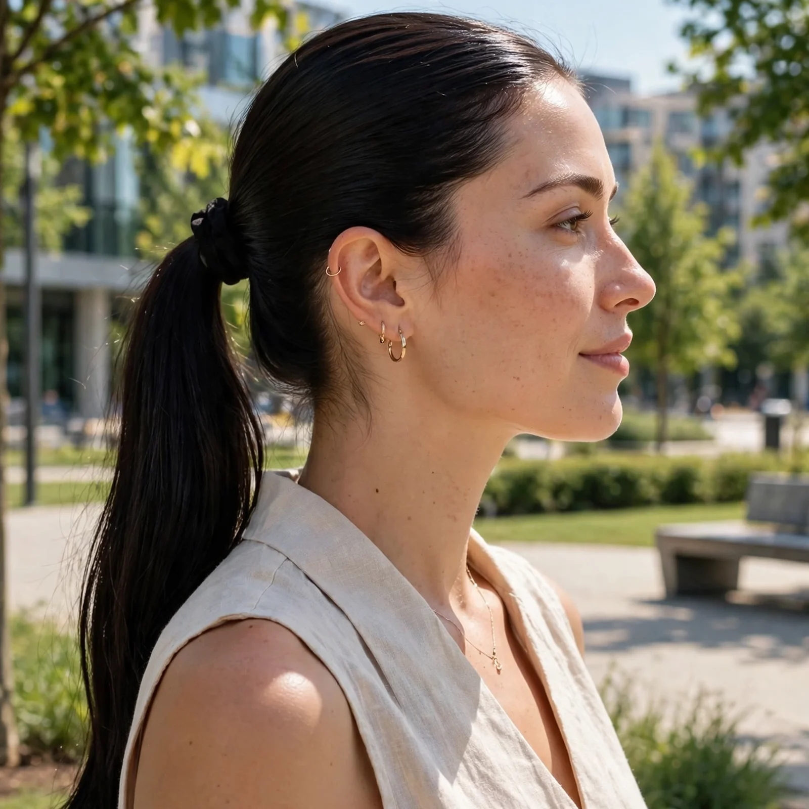 25 Long Hair Summer Hairstyles for Women That Don’t Get Messy in Heat: Clean Girl Mid Ponytail