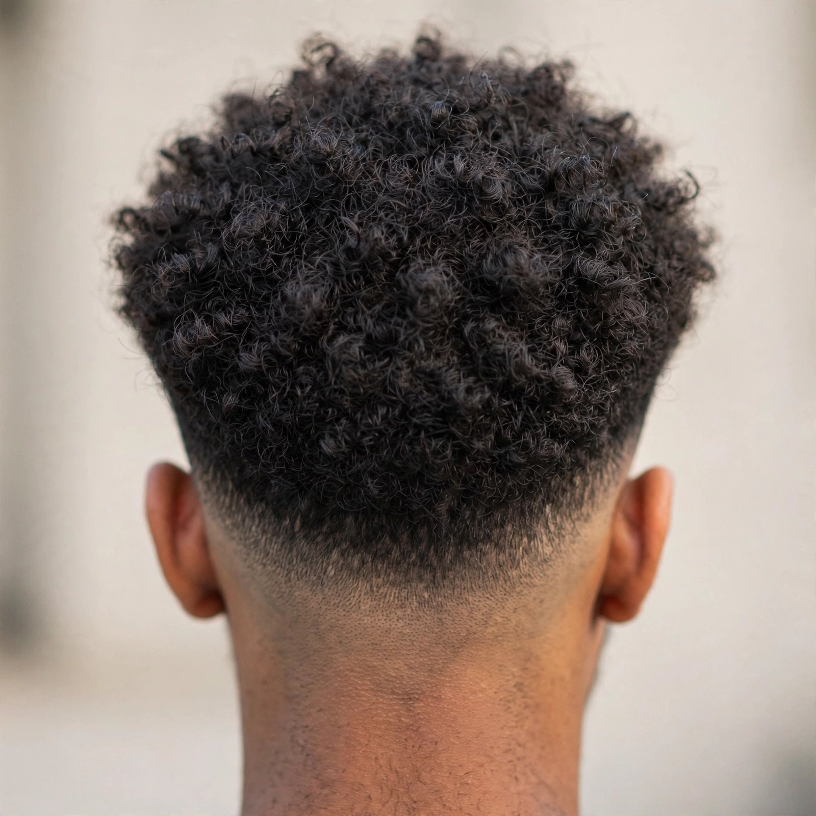 Back view of Afro Fade hairstyle for boys