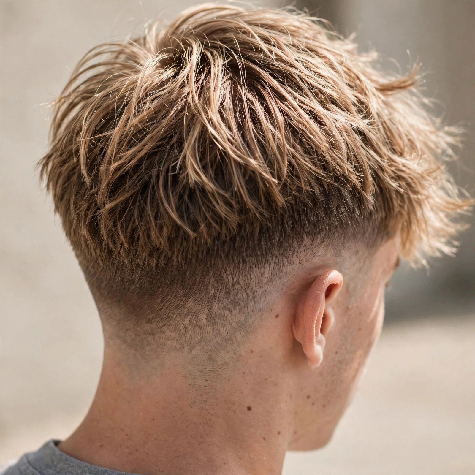 Airy Fringe Fade - boys hairstyle, back view