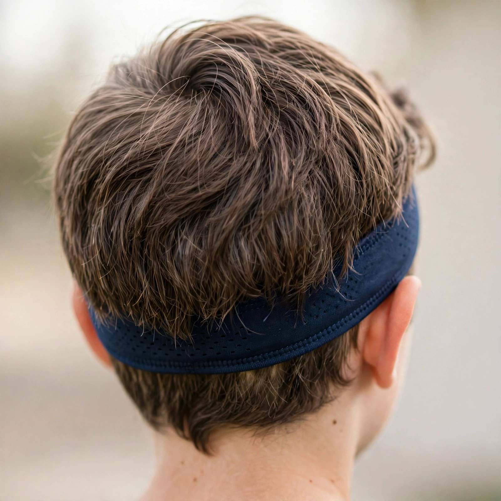 Back view of Athletic Headband Style hairstyle for boys