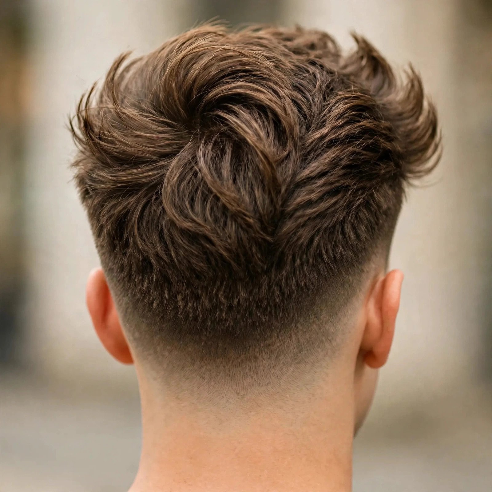 Back view of Blowout Taper hairstyle for boys