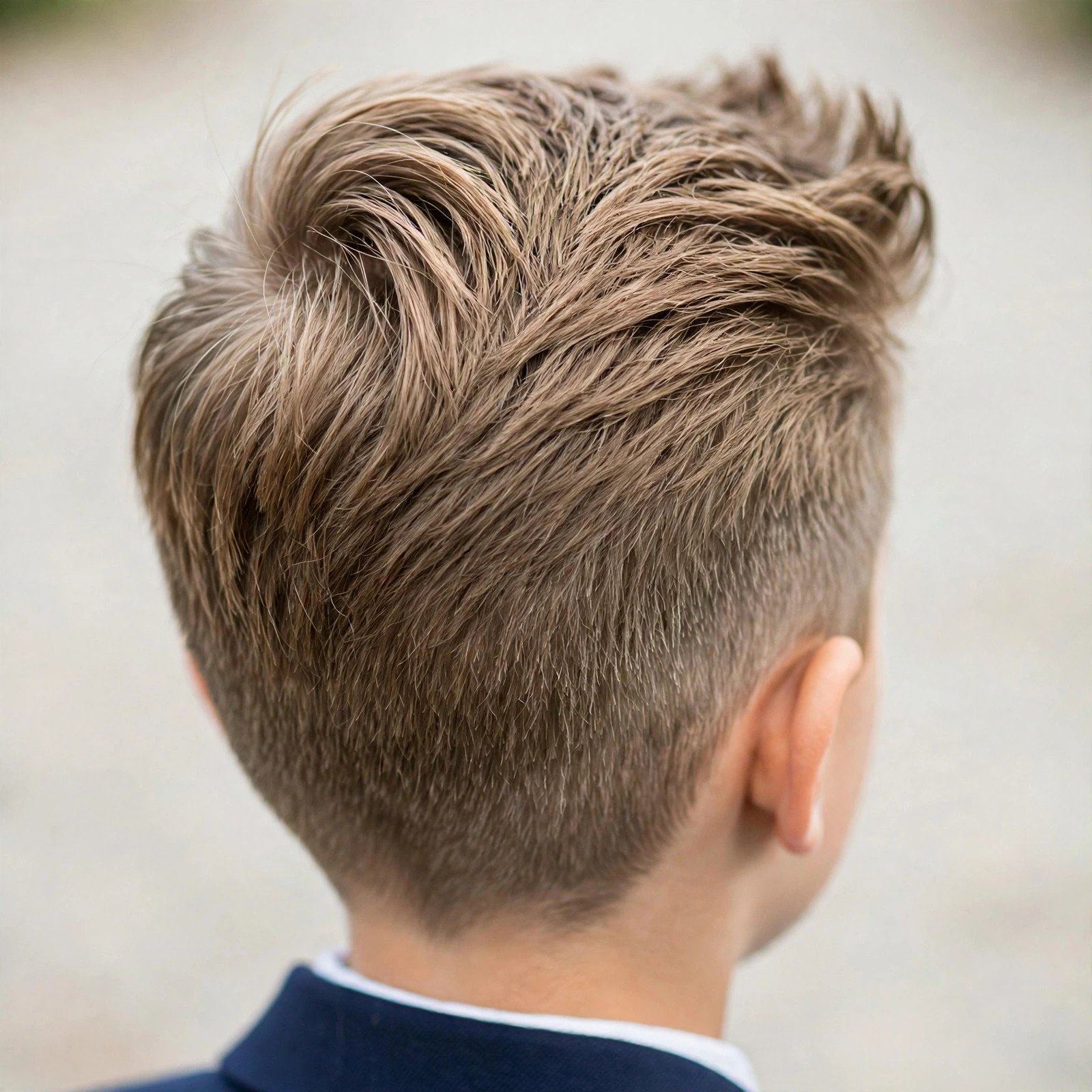 Back view of Brushed-Up Quiff hairstyle for boys