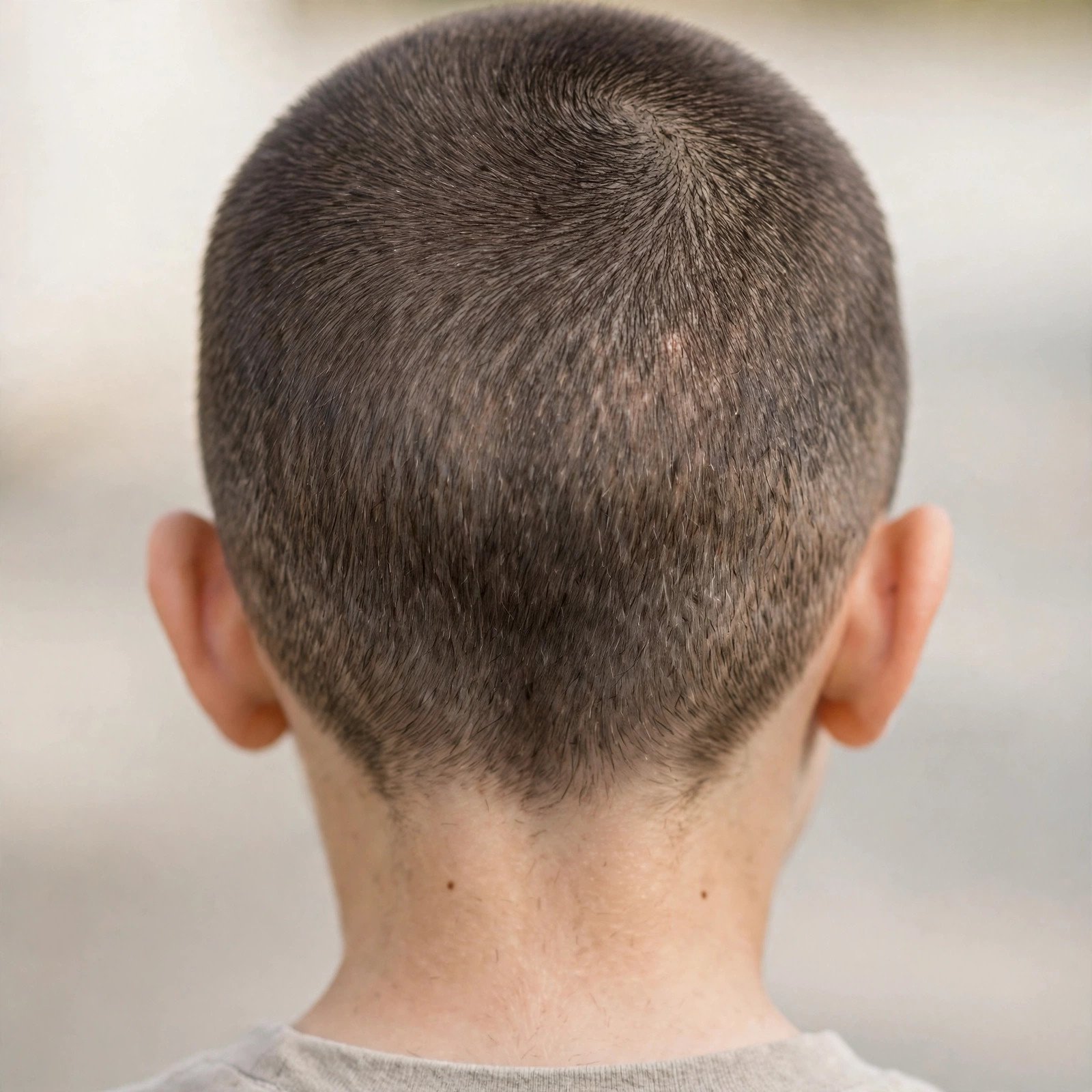 Back view of Classic Buzz Cut hairstyle for boys
