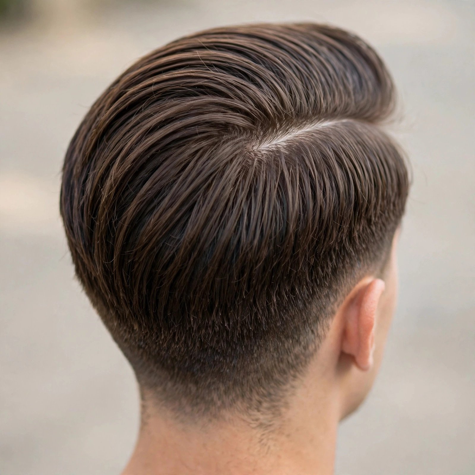 Back view of Classic Side Part hairstyle for boys