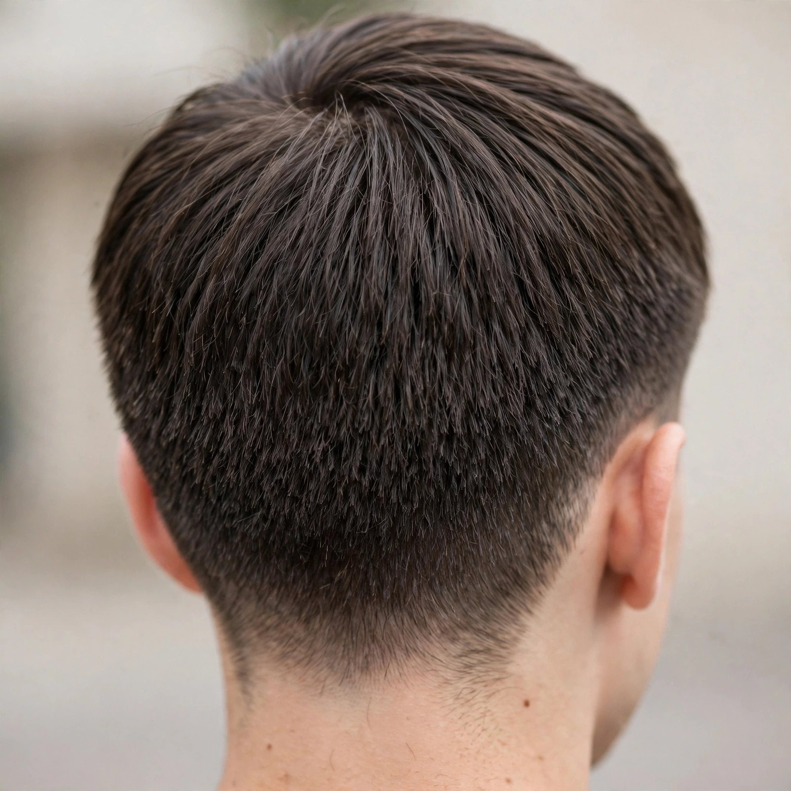 Back view of Clean Caesar Cut hairstyle for boys