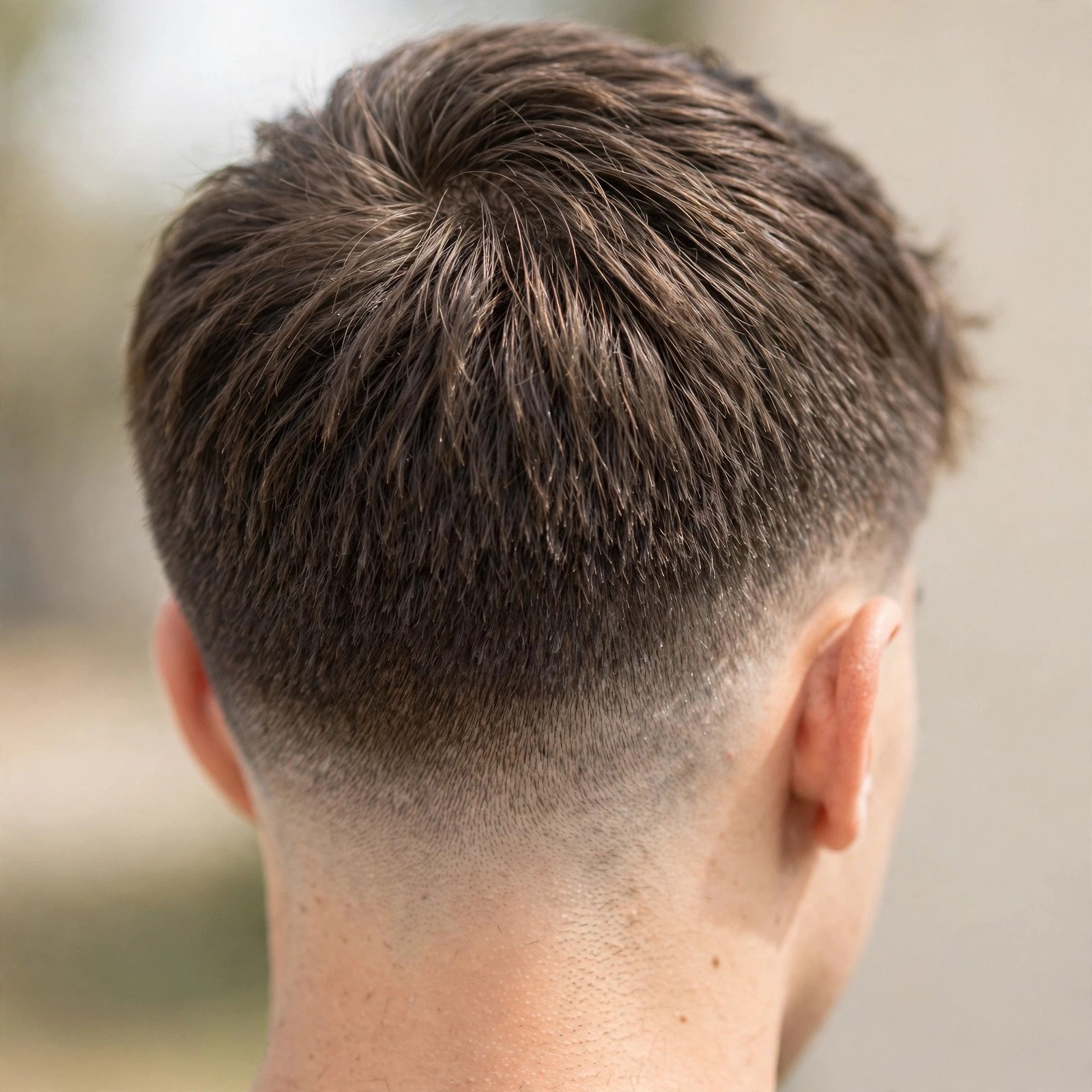 Crew Cut With Fade - boys hairstyle, back view