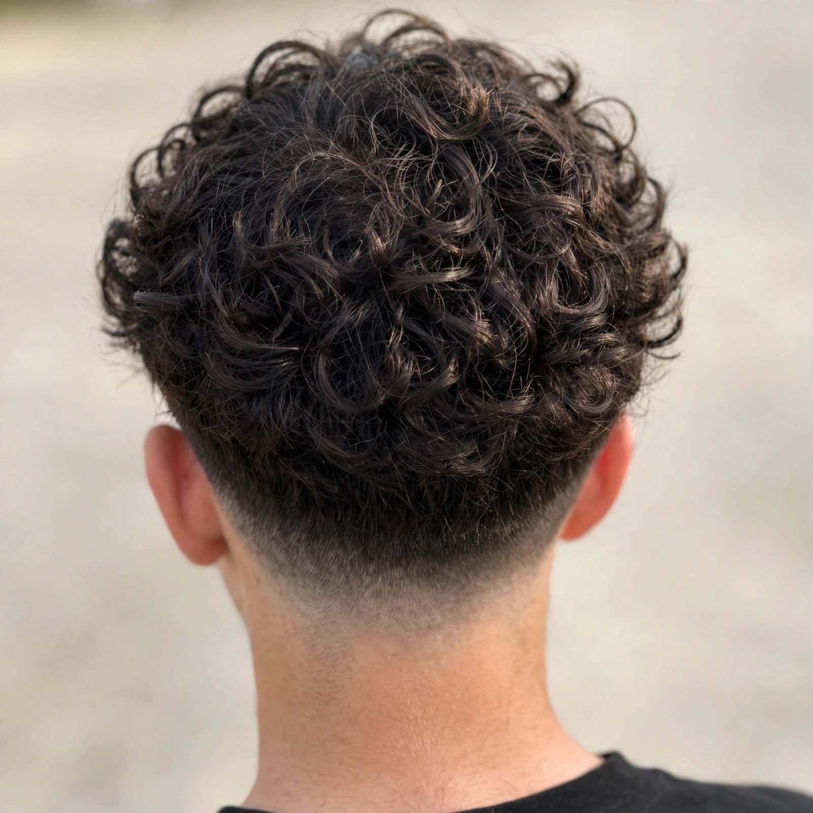 Curly Crop Fade - boys hairstyle, back view