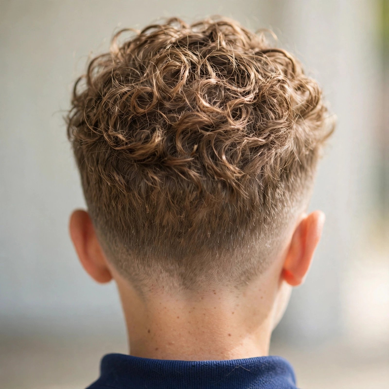 Curly Summer Crop - boys hairstyle, back view
