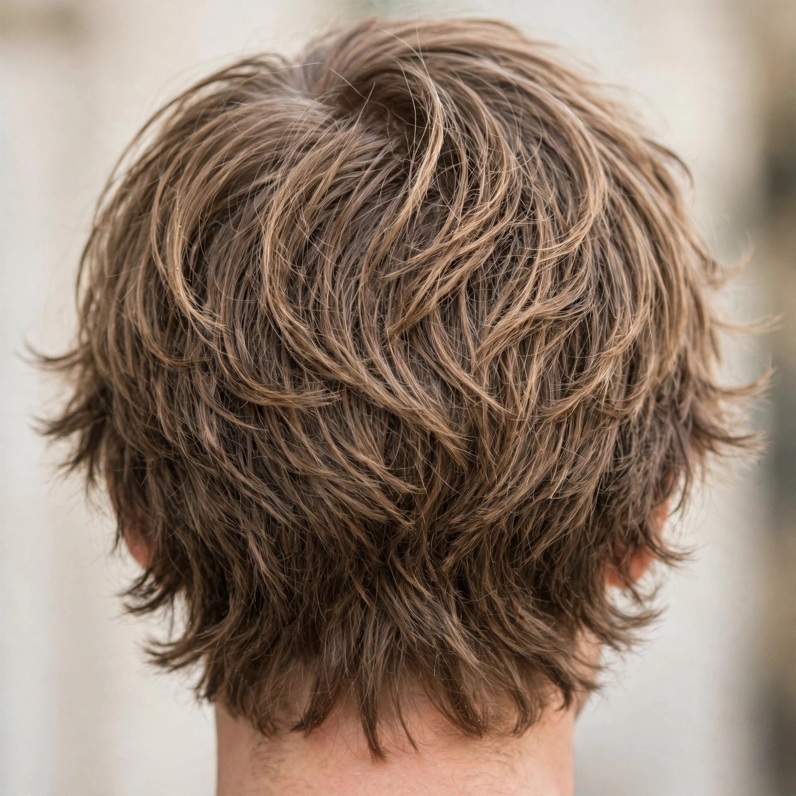 Feathered Shag Cut - boys hairstyle, back view