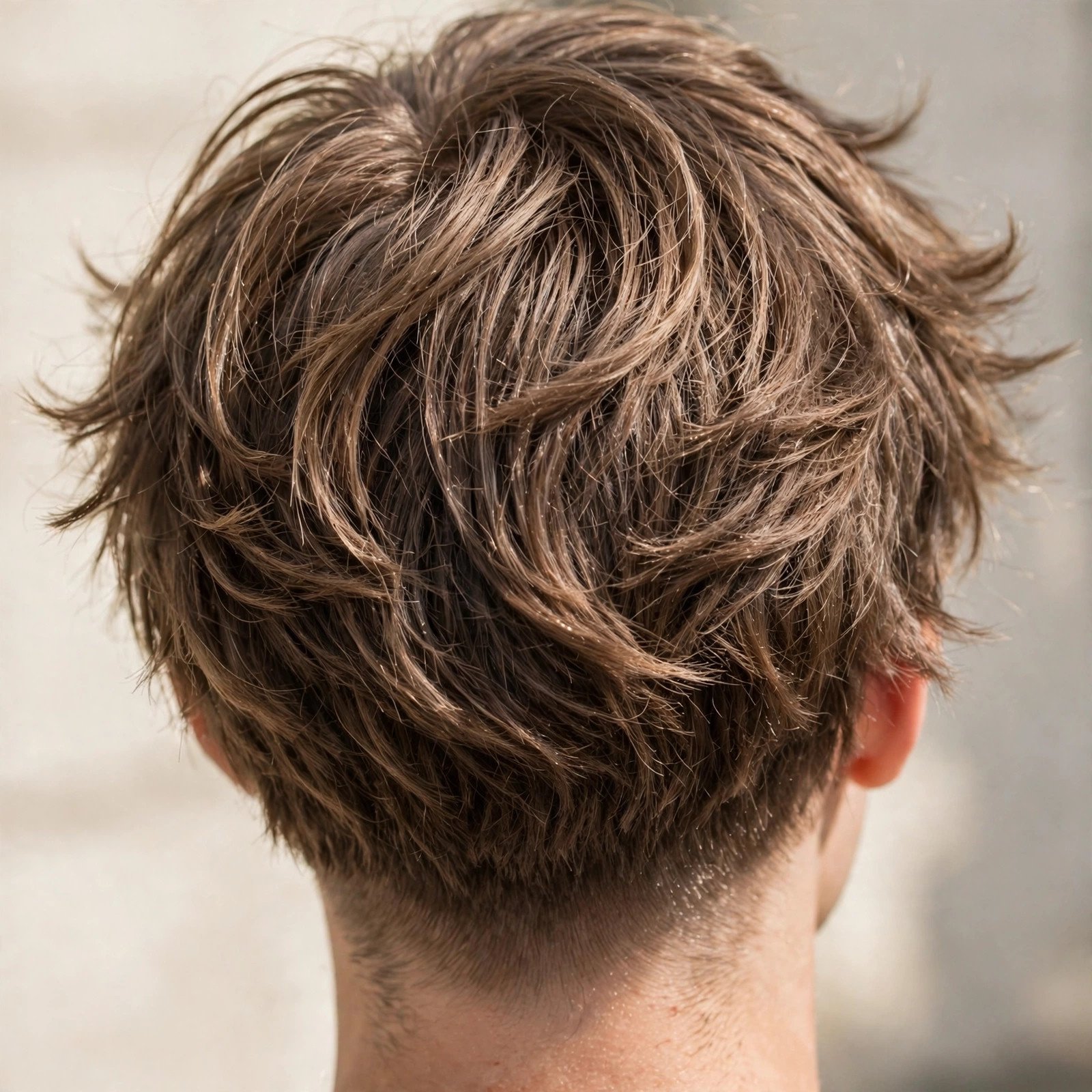 Feathered TikTok Fringe - boys hairstyle, back view