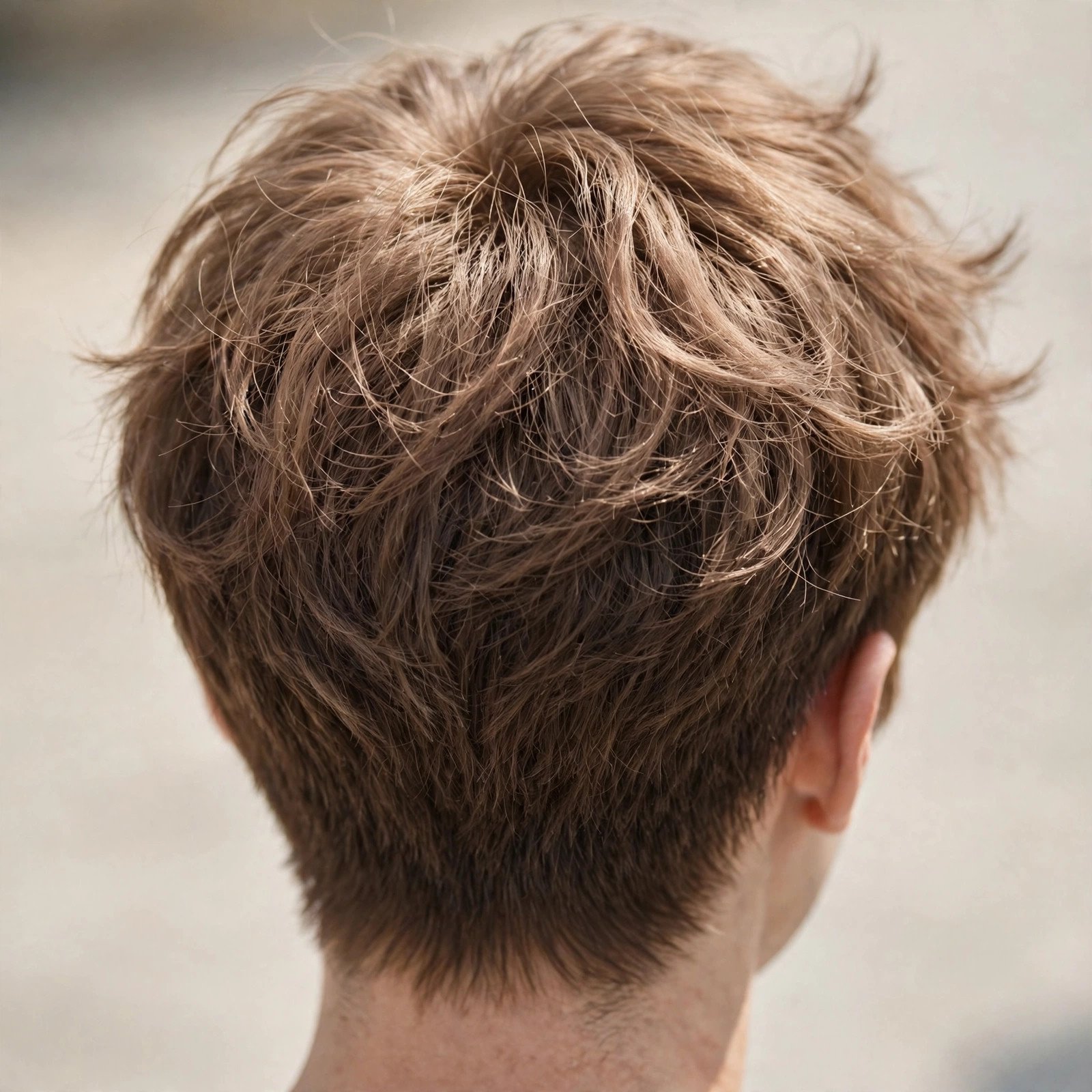 Fluffy Korean Crop - boys hairstyle, back view
