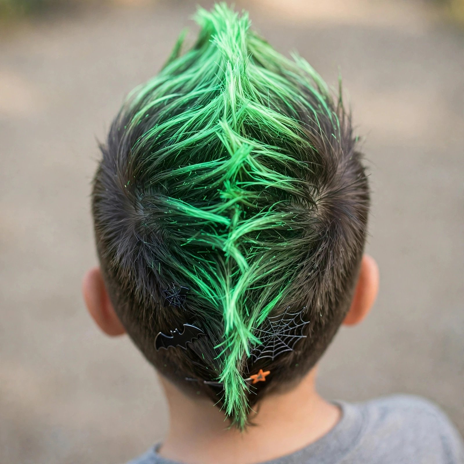 Glow-in-the-Dark Faux Hawk - boys hairstyle, back view