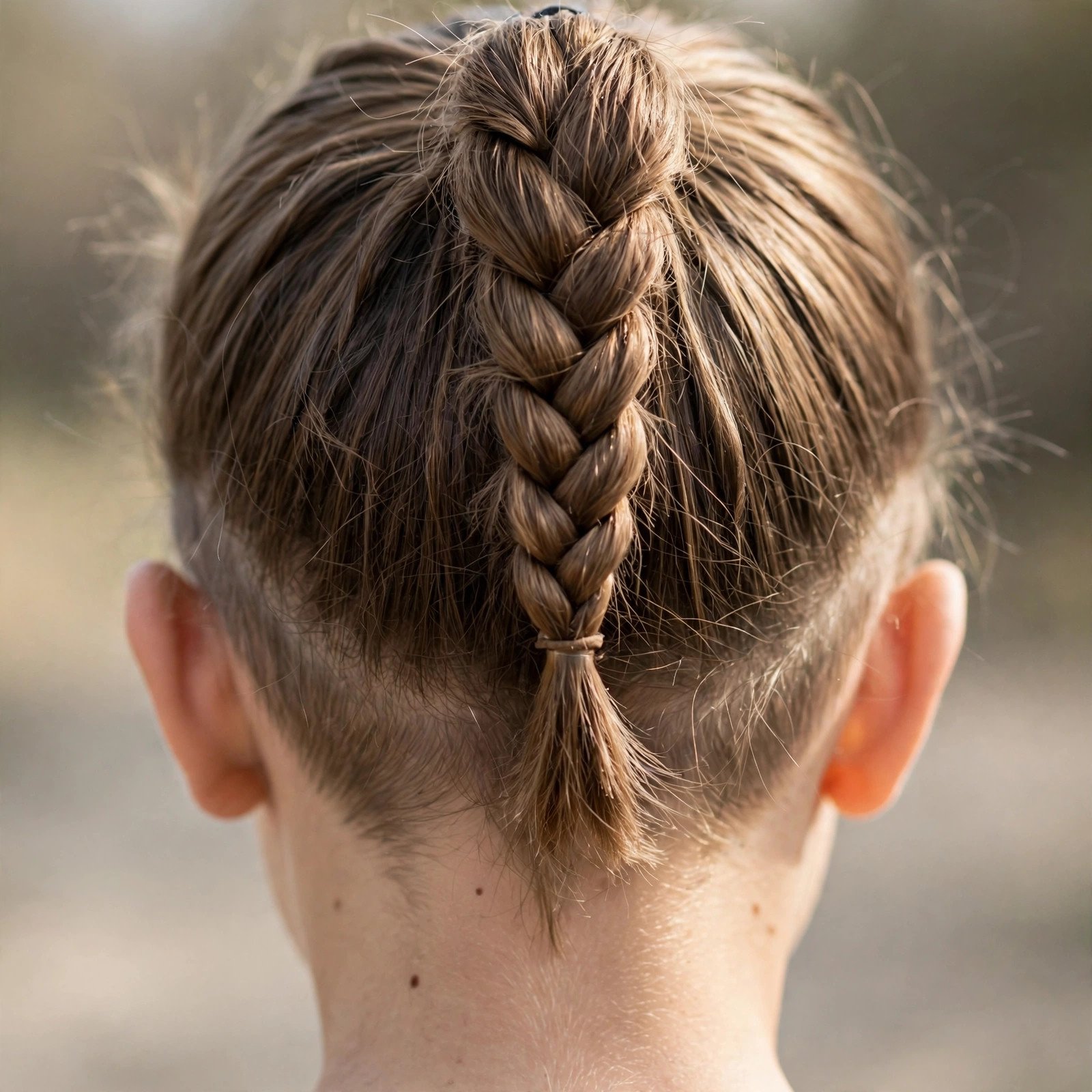 High Braided Ponytail - boys hairstyle, back view