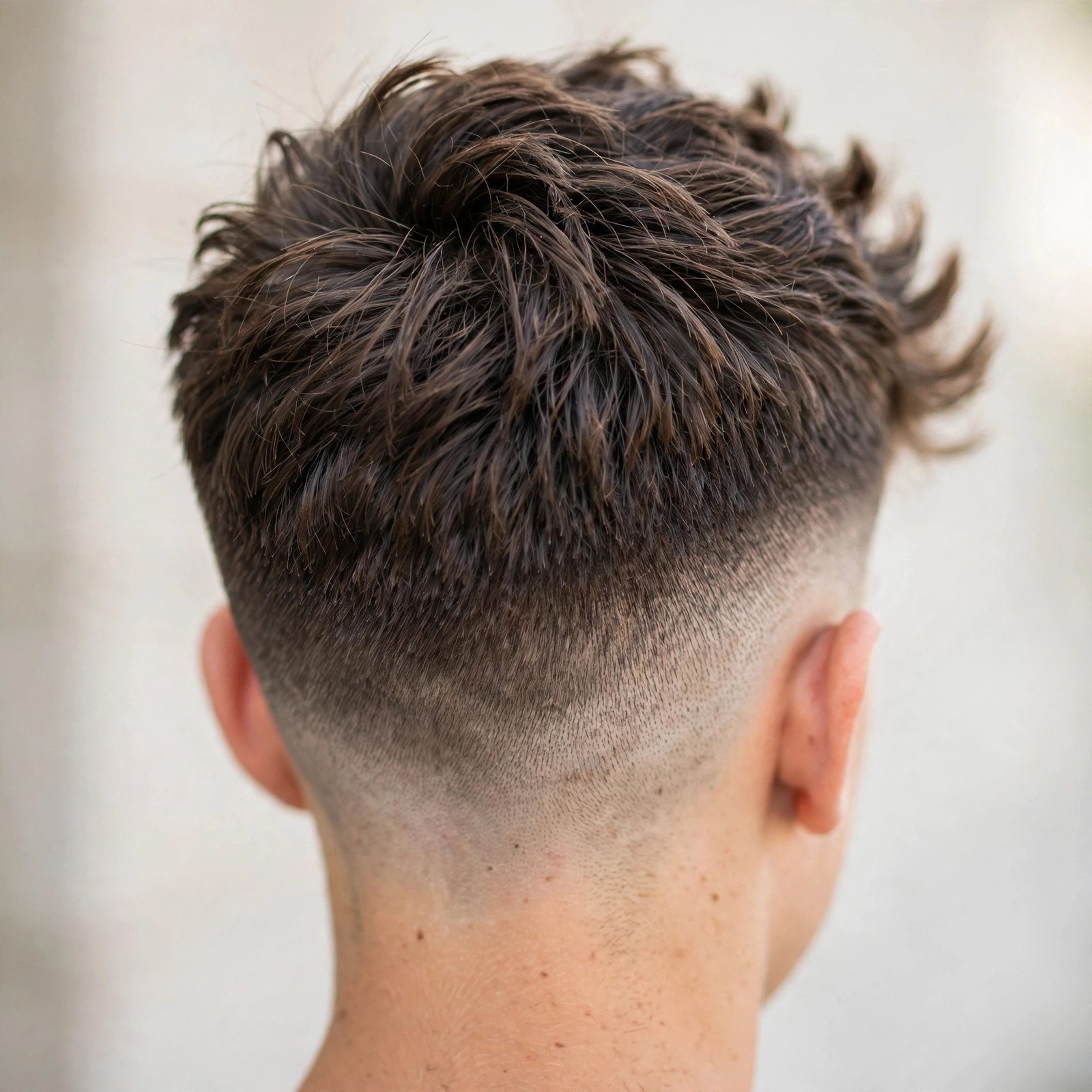 High Fade with Textured Top - boys hairstyle, back view