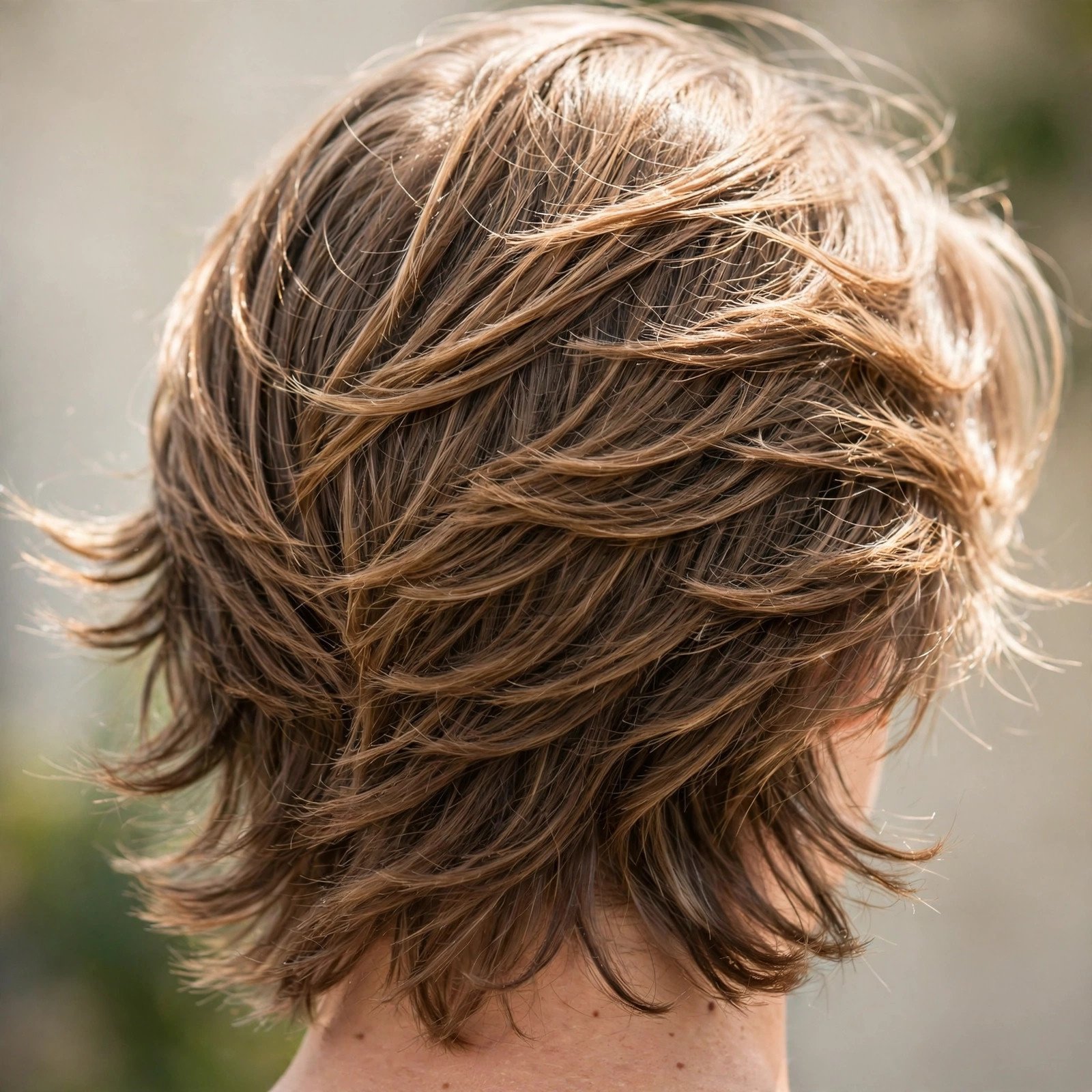 Layered Medium Flow - boys hairstyle, back view