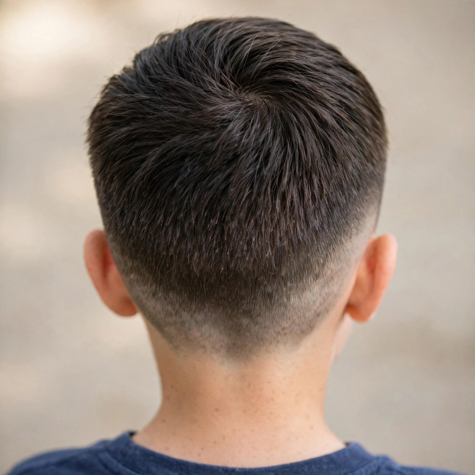 Low Maintenance Fade - boys hairstyle, back view
